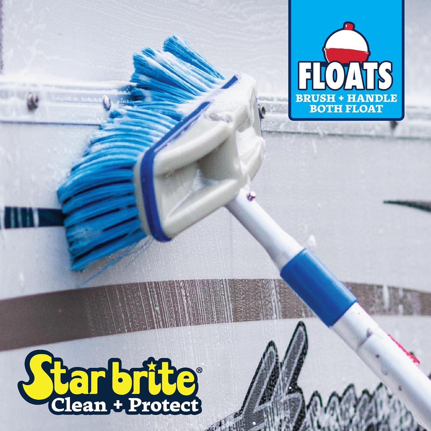 image:imageSTAR BRITE Deluxe Telescoping Deck Brush Kit Extendable AircraftGrade Aluminum Handle Soft or Medium Bristles Floats if Dropped Ergonomic Design MultiSurface CleaningBlue Medium