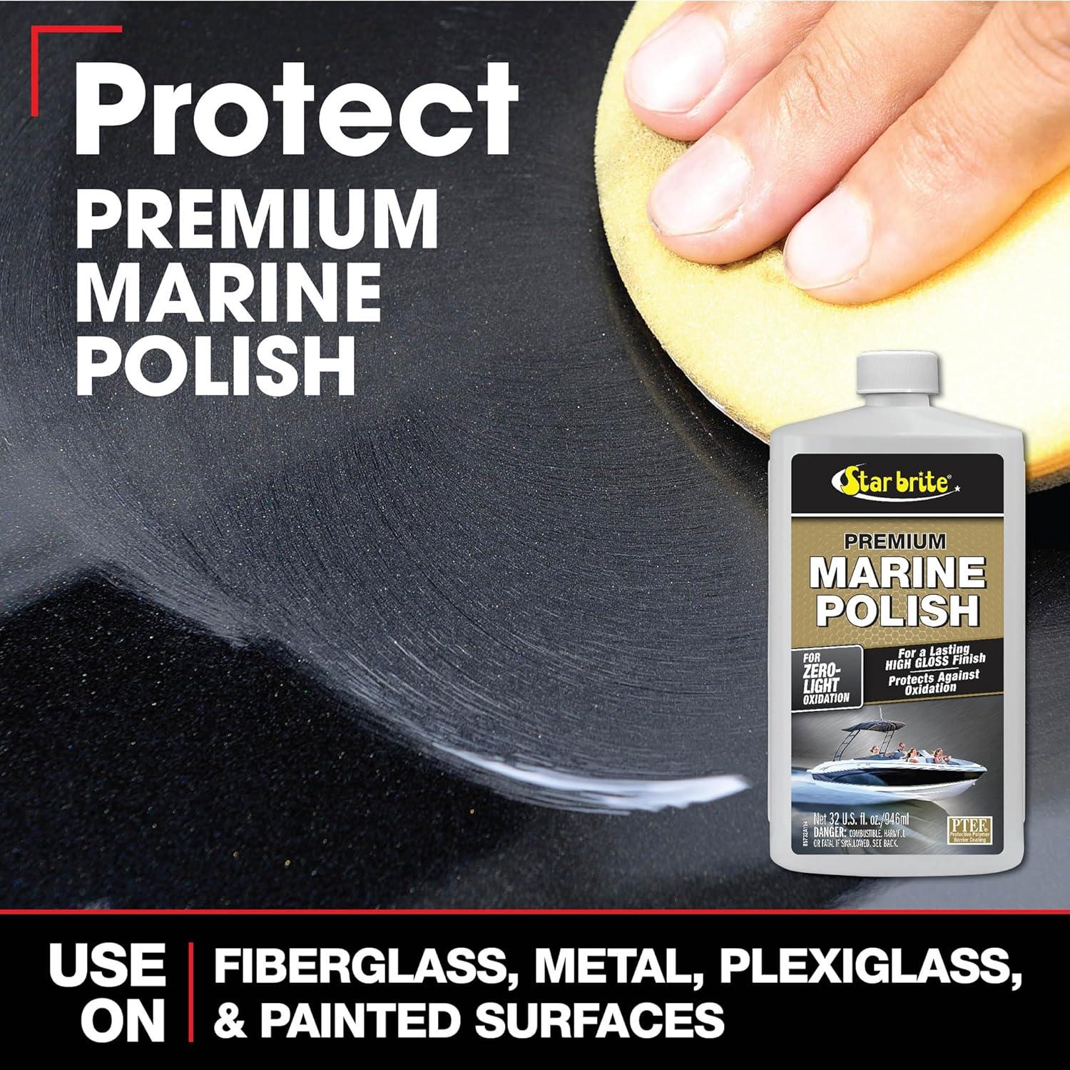 image:imageSTAR BRITE Premium Marine Polish Maximum UV Protection amp High Gloss Finish UV Inhibitors Stop Fading Chalking amp Oxidation While Repelling Water Stains amp Marine Deposits128 Oz Gallon