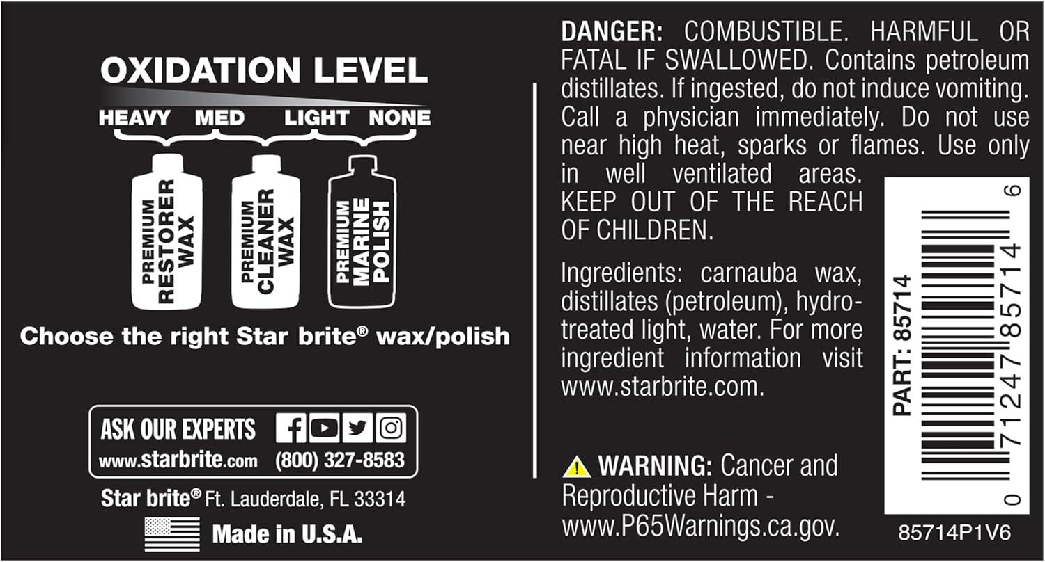 image:imageSTAR BRITE Premium Marine Polish Maximum UV Protection amp High Gloss Finish UV Inhibitors Stop Fading Chalking amp Oxidation While Repelling Water Stains amp Marine Deposits14 Oz Tub