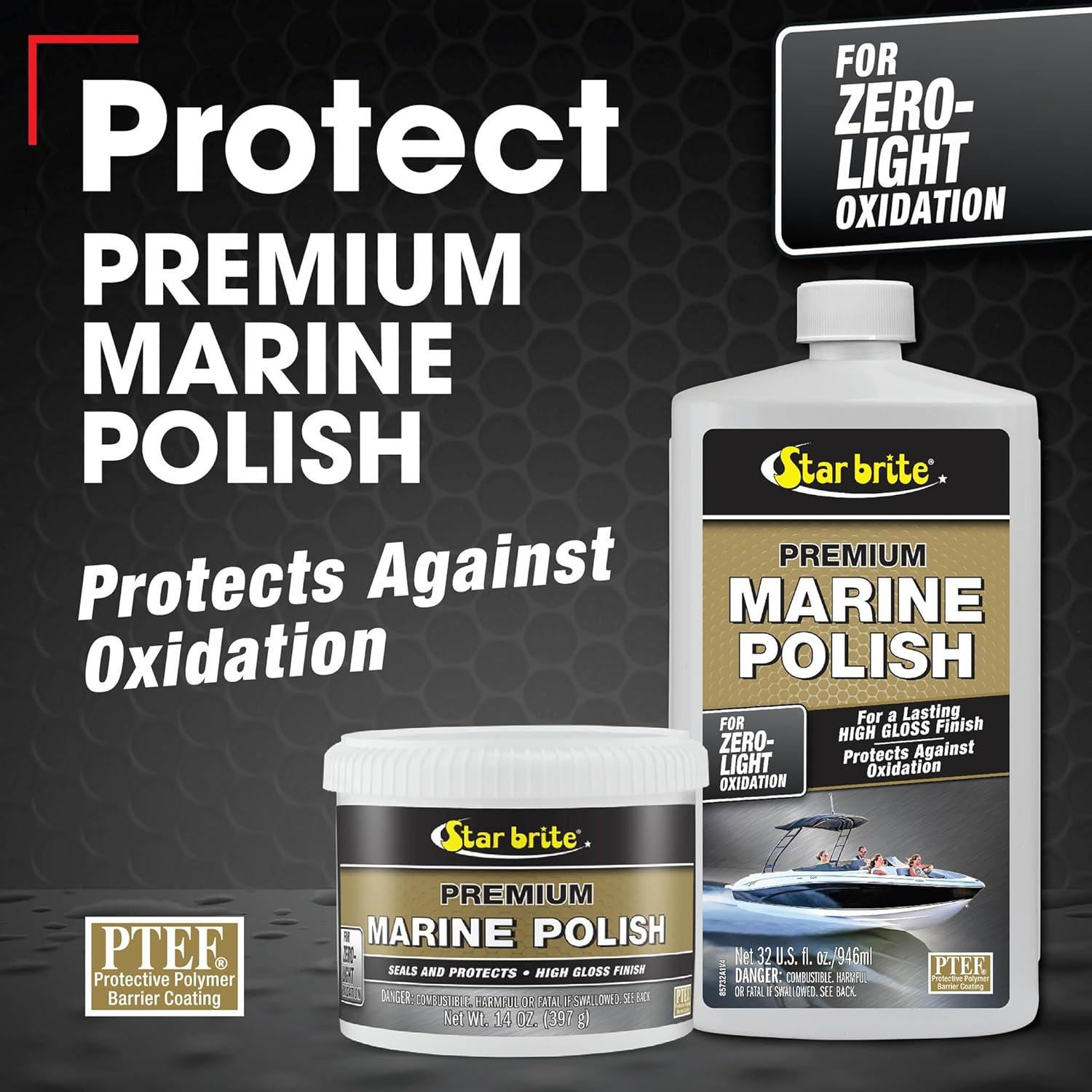 image:imageSTAR BRITE Premium Marine Polish Maximum UV Protection amp High Gloss Finish UV Inhibitors Stop Fading Chalking amp Oxidation While Repelling Water Stains amp Marine Deposits128 Oz Gallon