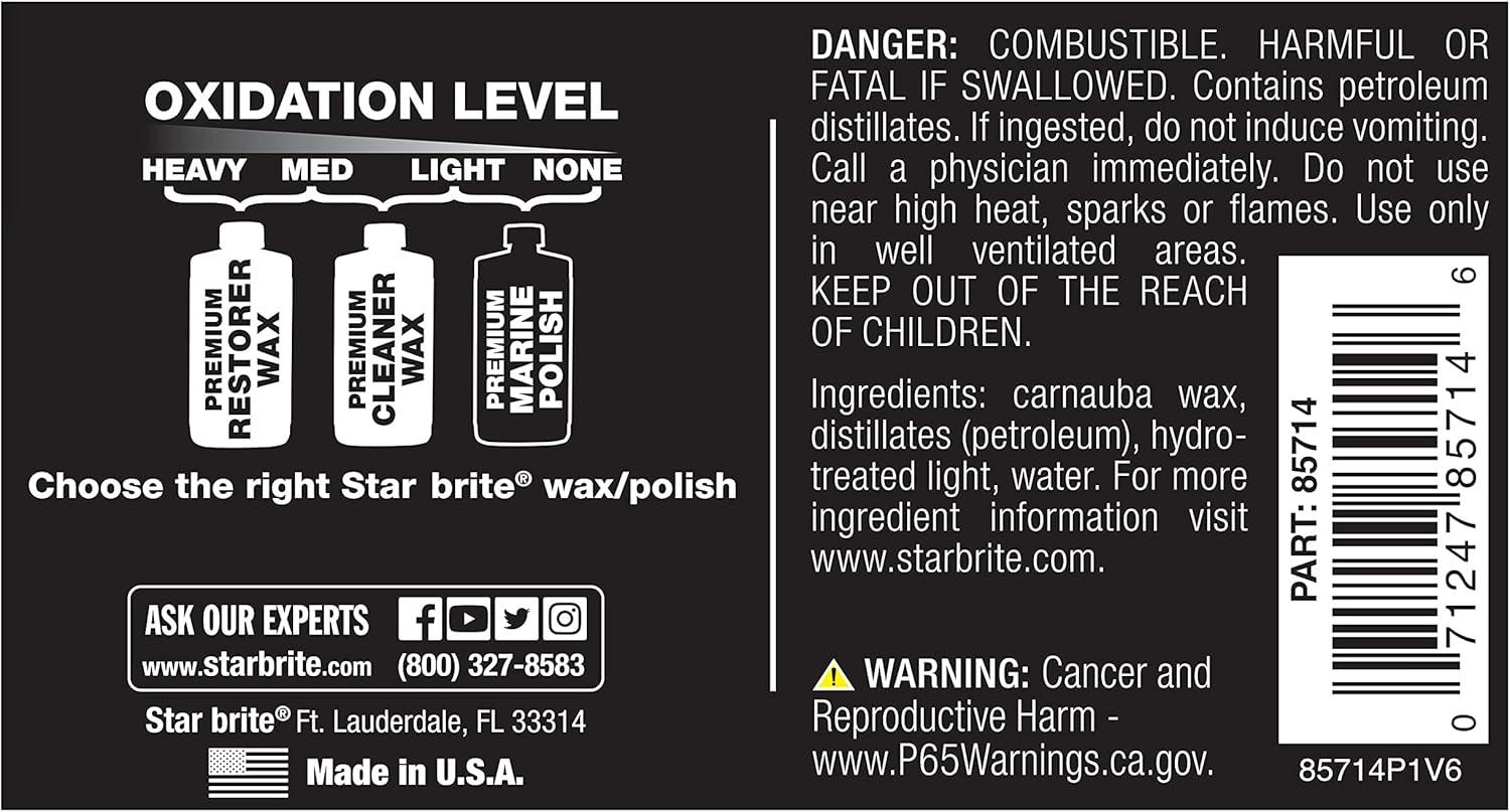 image:imageSTAR BRITE Premium Marine Polish Maximum UV Protection amp High Gloss Finish UV Inhibitors Stop Fading Chalking amp Oxidation While Repelling Water Stains amp Marine Deposits14 Oz Tub