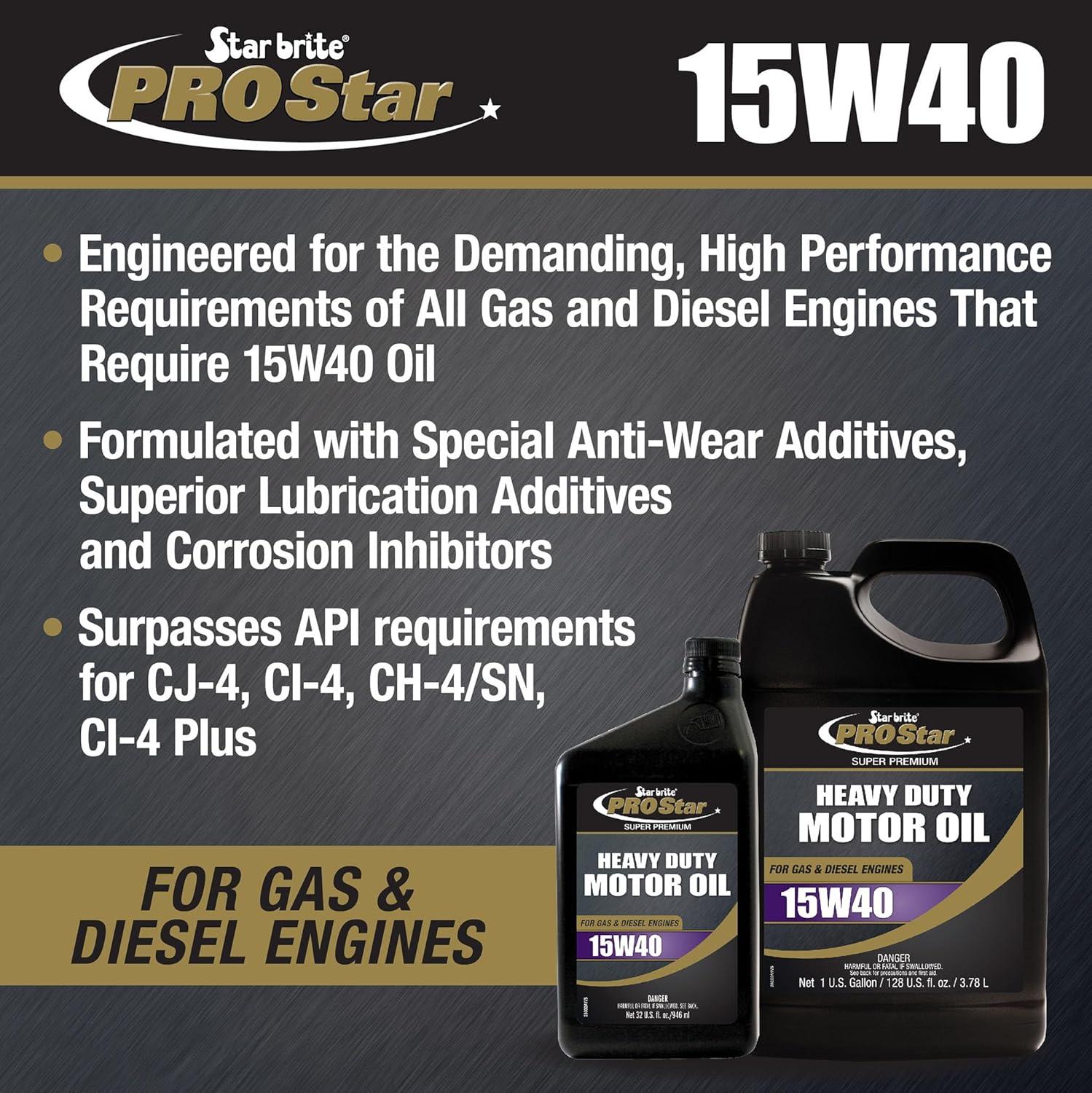 image:imageSTAR BRITE Pro Star Super Premium Motor Oil SAE 15W40 High Performance HeavyDuty Engine Protection Meets API CI CJ4 amp More15W40
