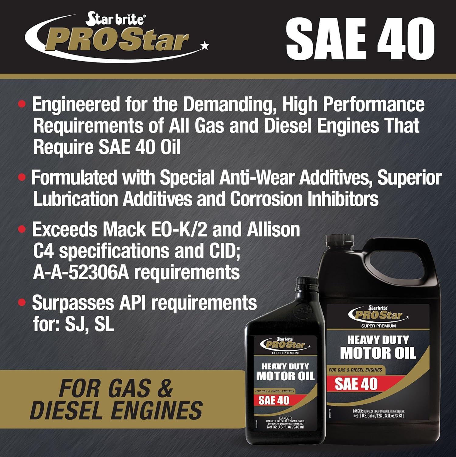 image:imageSTAR BRITE Pro Star Super Premium Motor Oil SAE 15W40 High Performance HeavyDuty Engine Protection Meets API CI CJ4 amp MoreSAE 40