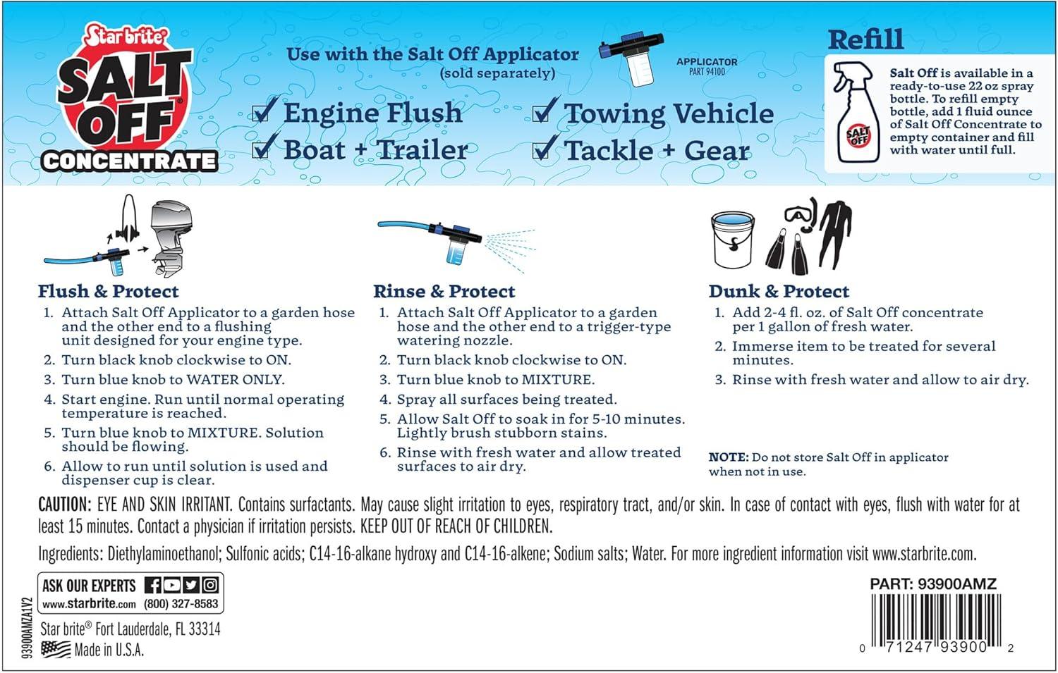 image:imageSTAR BRITE Salt Off Kit Applicator amp 32 OZ Concentrate for Marine Engine Flush amp Salt Removal on Boats Trailers Fishing Gear Dive Equipment and More1 Gallon Concentrate