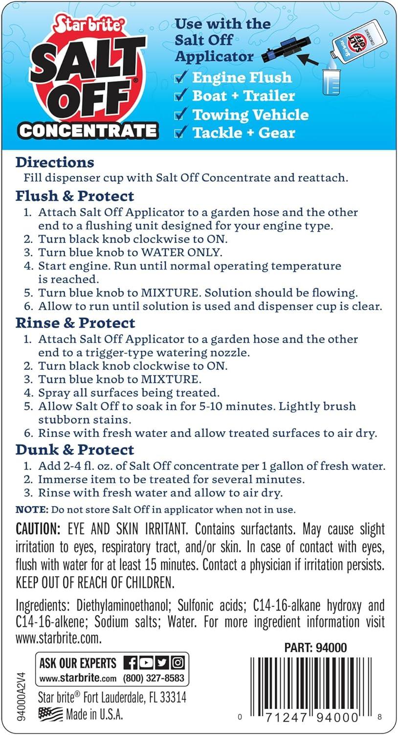 image:imageSTAR BRITE Salt Off Kit Applicator amp 32 OZ Concentrate for Marine Engine Flush amp Salt Removal on Boats Trailers Fishing Gear Dive Equipment and MoreMixerApplicator