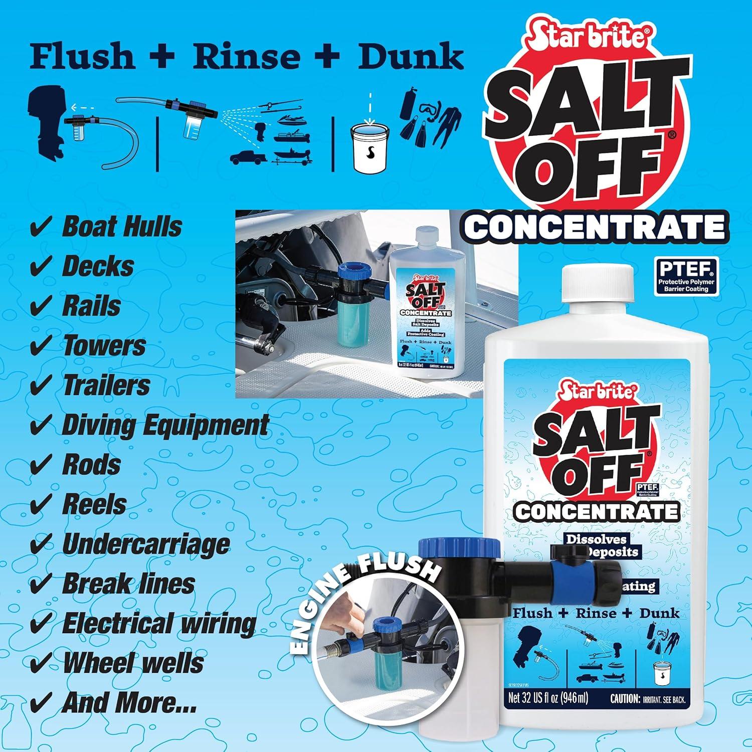 image:imageSTAR BRITE Salt Off Kit Applicator amp 32 OZ Concentrate for Marine Engine Flush amp Salt Removal on Boats Trailers Fishing Gear Dive Equipment and More32 OZ Kit
