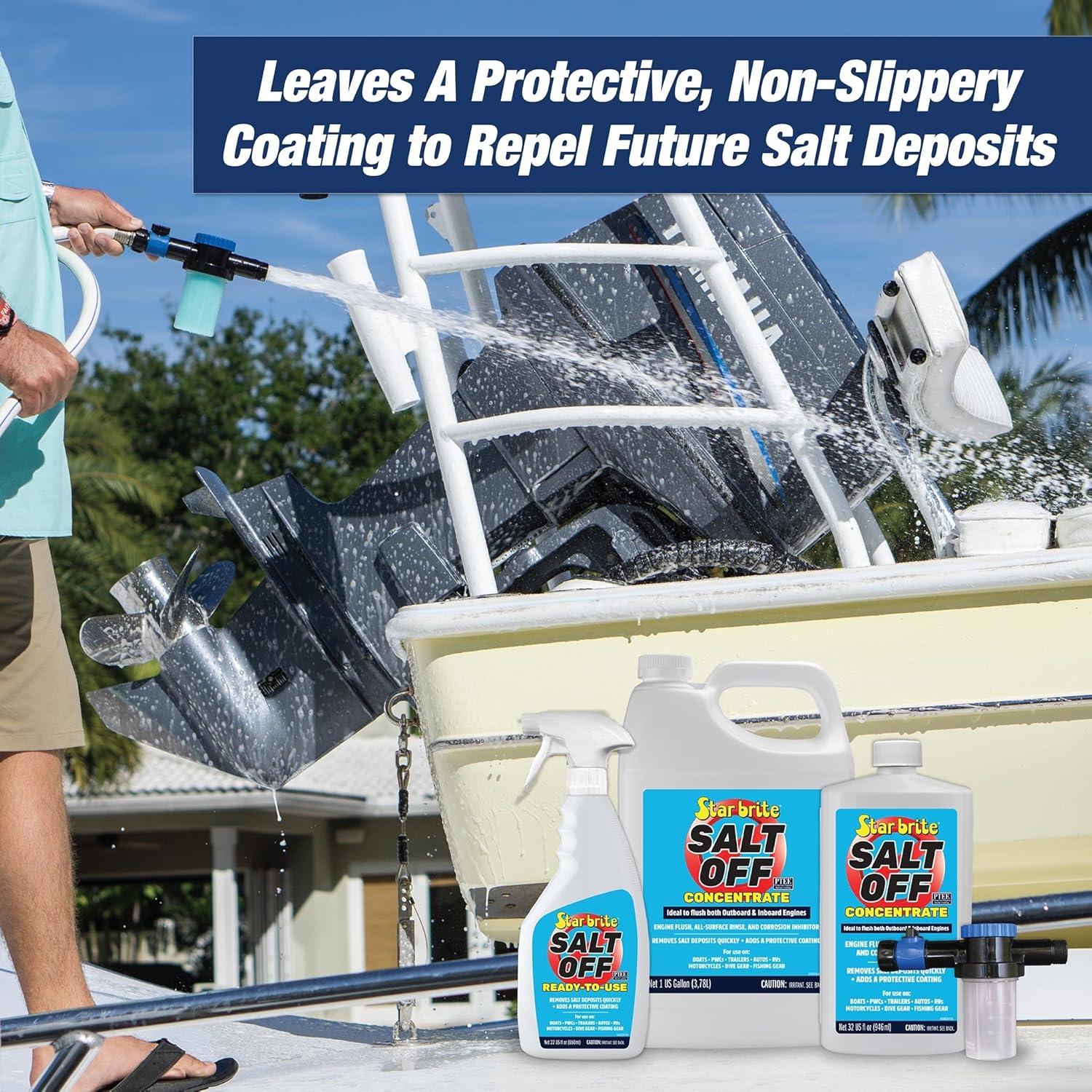 image:imageSTAR BRITE Salt Off Kit Applicator amp 32 OZ Concentrate for Marine Engine Flush amp Salt Removal on Boats Trailers Fishing Gear Dive Equipment and More22 Oz Spray