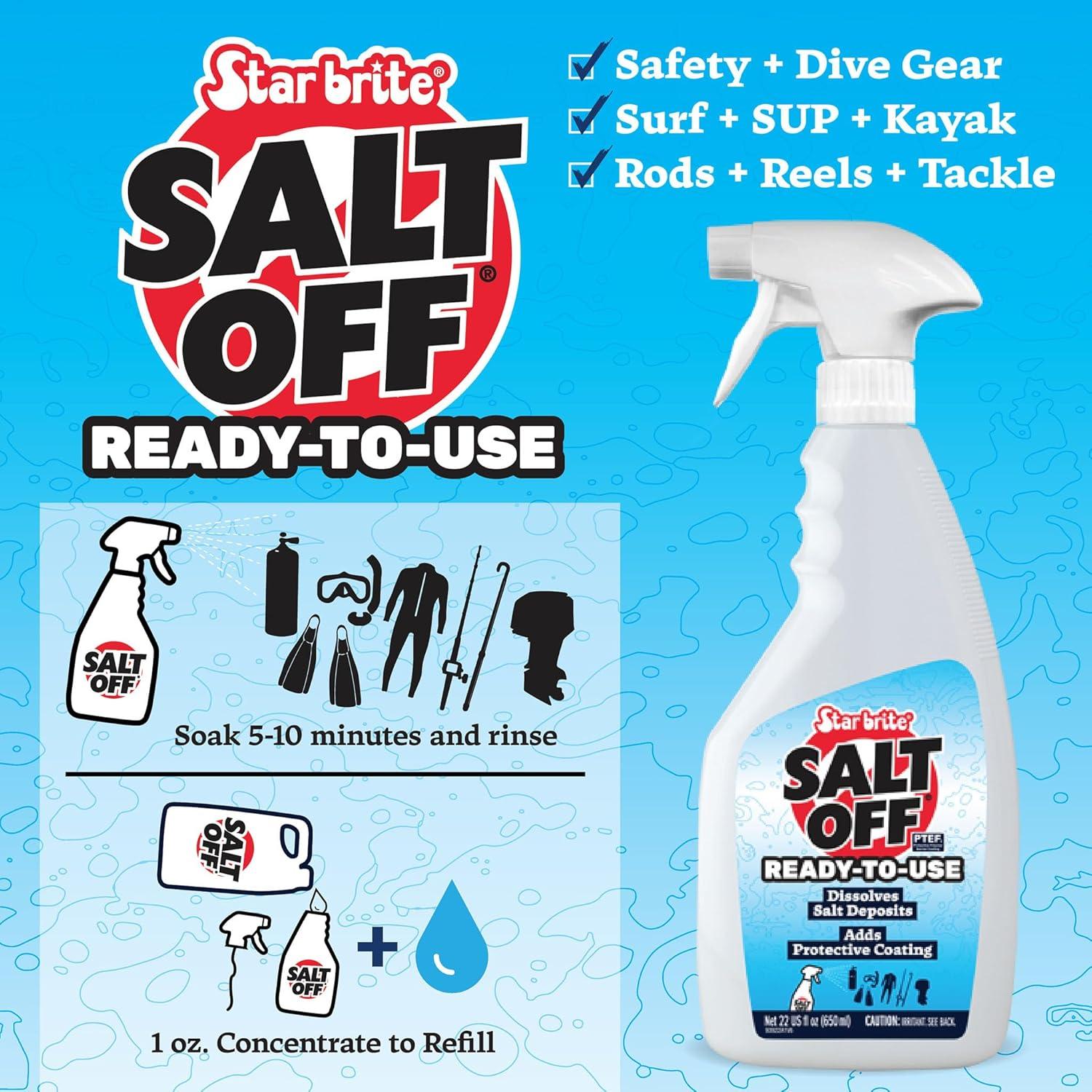image:imageSTAR BRITE Salt Off Kit Applicator amp 32 OZ Concentrate for Marine Engine Flush amp Salt Removal on Boats Trailers Fishing Gear Dive Equipment and More22 Oz Spray