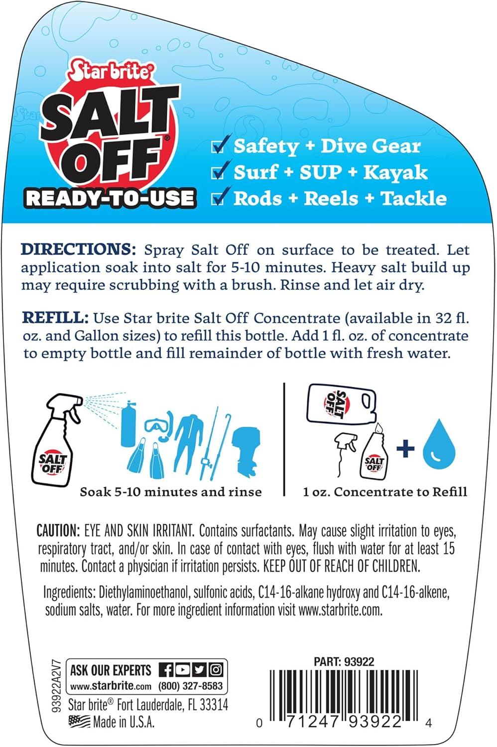 image:imageSTAR BRITE Salt Off Kit Applicator amp 32 OZ Concentrate for Marine Engine Flush amp Salt Removal on Boats Trailers Fishing Gear Dive Equipment and More22 Oz Spray
