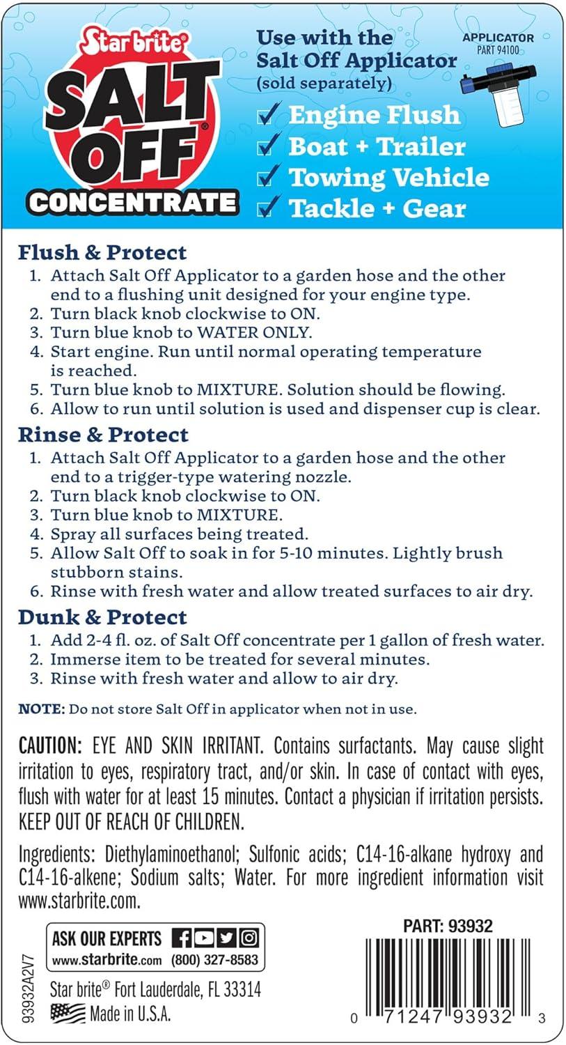 image:imageSTAR BRITE Salt Off Kit Applicator amp 32 OZ Concentrate for Marine Engine Flush amp Salt Removal on Boats Trailers Fishing Gear Dive Equipment and More32 Oz Concentrate