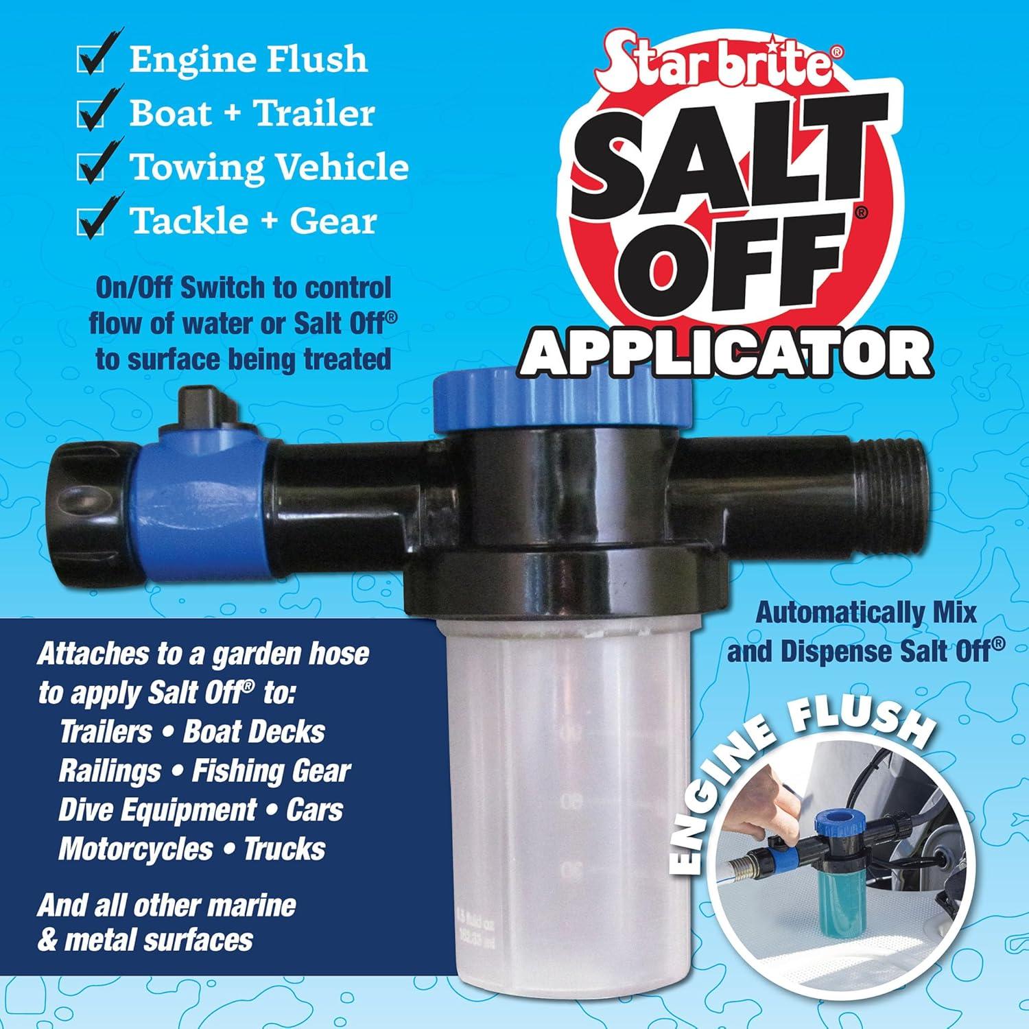 image:imageSTAR BRITE Salt Off Kit Applicator amp 32 OZ Concentrate for Marine Engine Flush amp Salt Removal on Boats Trailers Fishing Gear Dive Equipment and MoreMixerApplicator