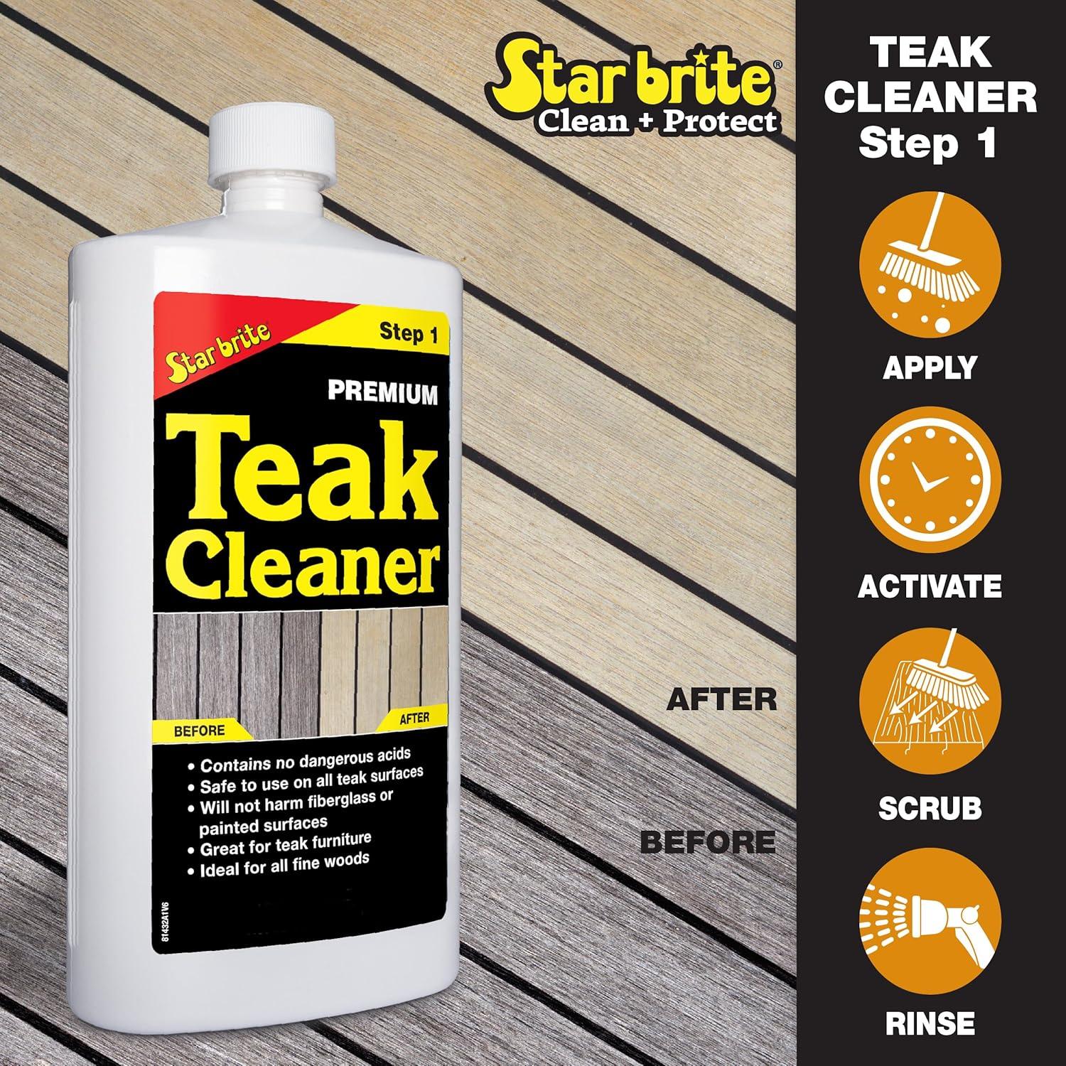 image:imageSTAR BRITE Teak Care 3 Step Kit Teak Cleaner Teak Brightener Teak Oil 16 OZ 08121632 OZ Kit