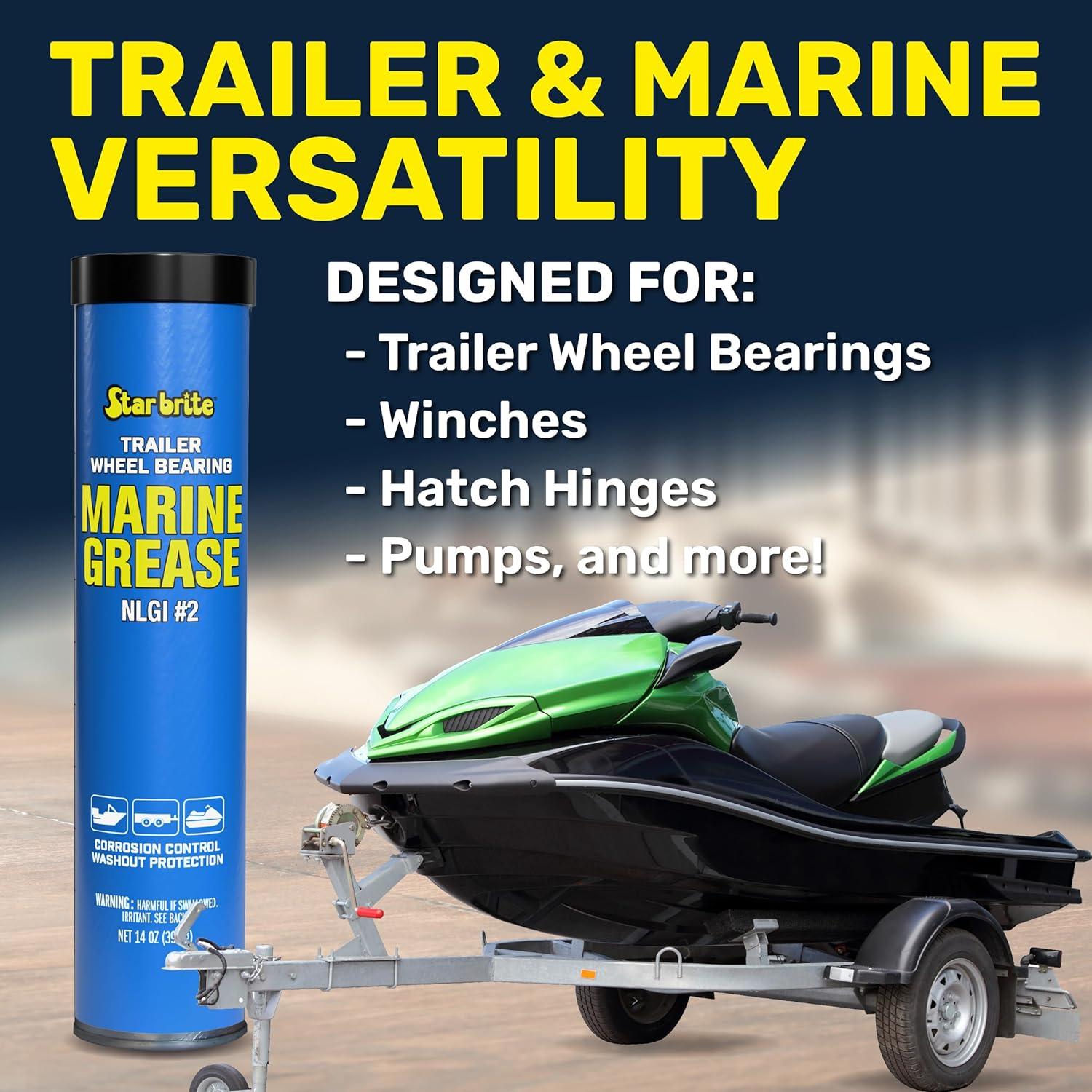 image:imageSTAR BRITE Trailer Wheel Bearing Grease NLG2 Advanced MarineGrade Protection Against Rust Corrosion amp Water Washout14 OZ Cartridge