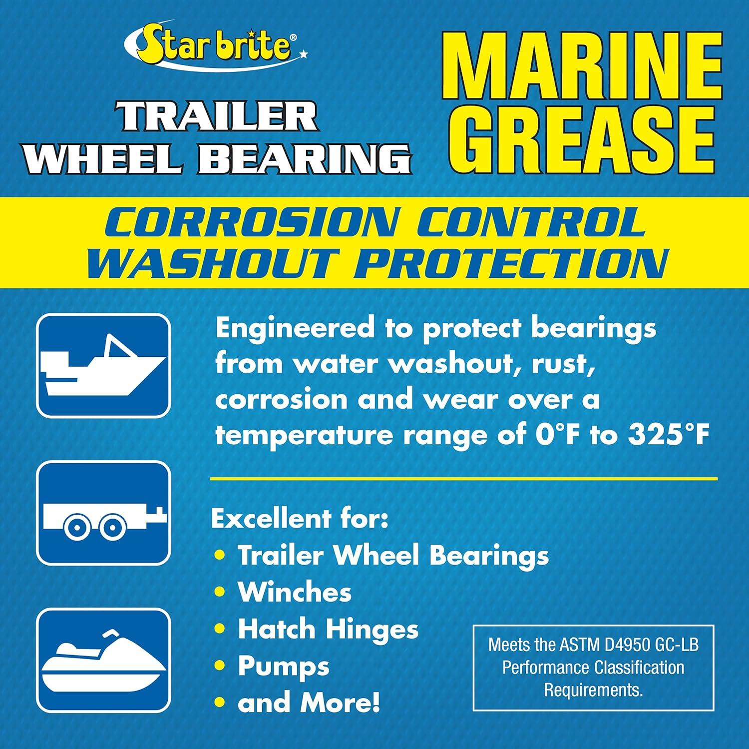 image:imageSTAR BRITE Trailer Wheel Bearing Grease NLG2 Advanced MarineGrade Protection Against Rust Corrosion amp Water WashoutGrease Gun W 3 OZ Cartridge