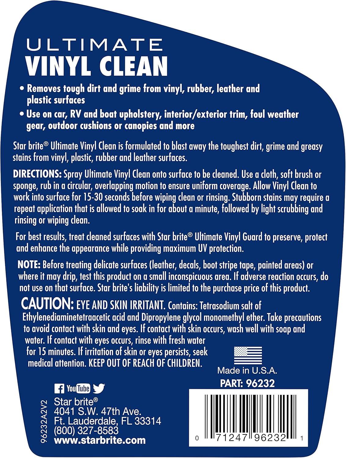 image:imageSTAR BRITE Ultimate Vinyl Clean Spray MultiSurface Cleaner for Auto RV Home amp Boat Upholstery Vinyl Rubber Leather Plastic Interior amp Exterior Trim 32 OZ 096232Spray