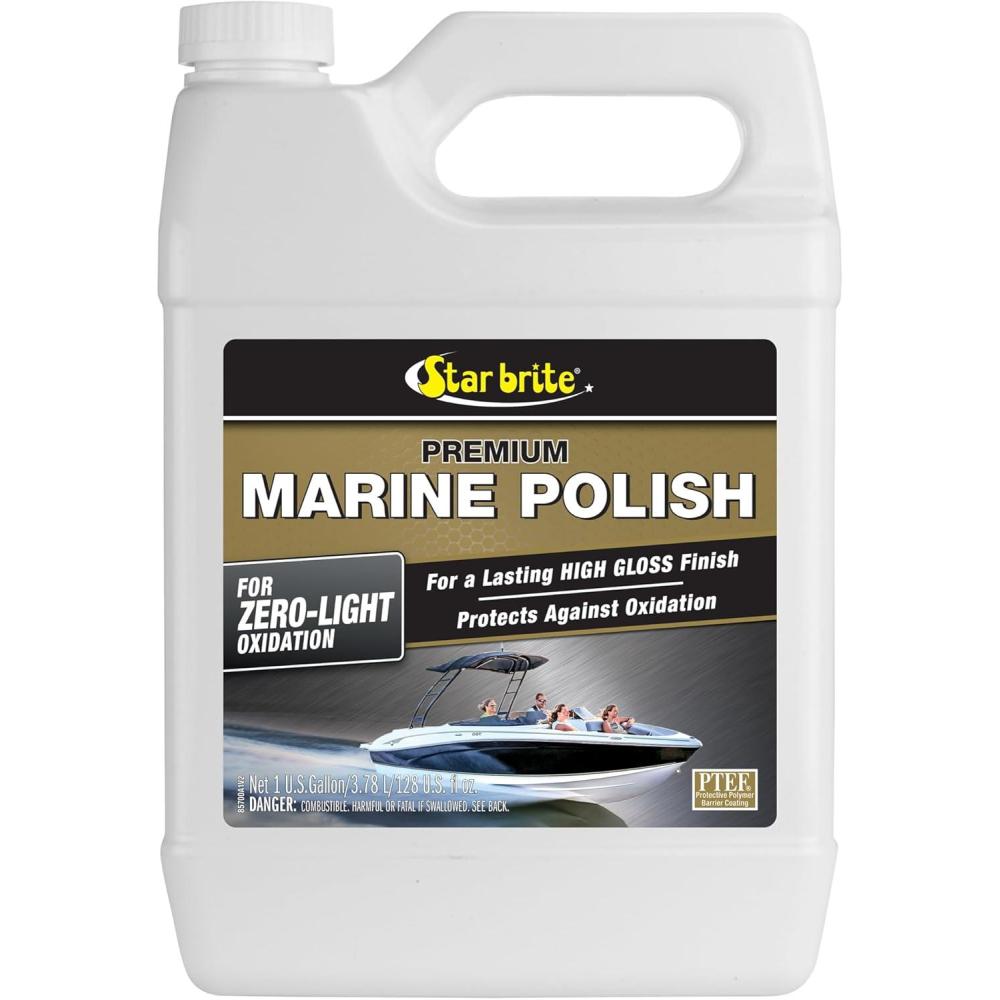 image:imageSTAR BRITE Premium Marine Polish Maximum UV Protection amp High Gloss Finish UV Inhibitors Stop Fading Chalking amp Oxidation While Repelling Water Stains amp Marine Deposits128 Oz Gallon