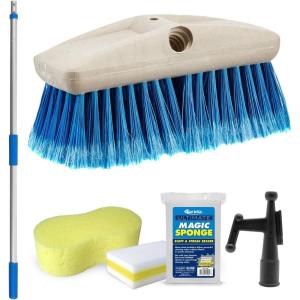 STAR BRITE Boaters Combo Set – Boat Brush, Boat Hook, Telescoping Handle, Boat Scuff Eraser 2 Pack & Giant Sponge(Blue  Medium)