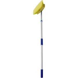 STAR BRITE Deluxe Telescoping Deck Brush Kit – Extendable Aircraft-Grade Aluminum Handle, Soft or Medium Bristles, Floats if Dropped, Ergonomic Design, Multi-Surface Cleaning(Yellow  Soft)