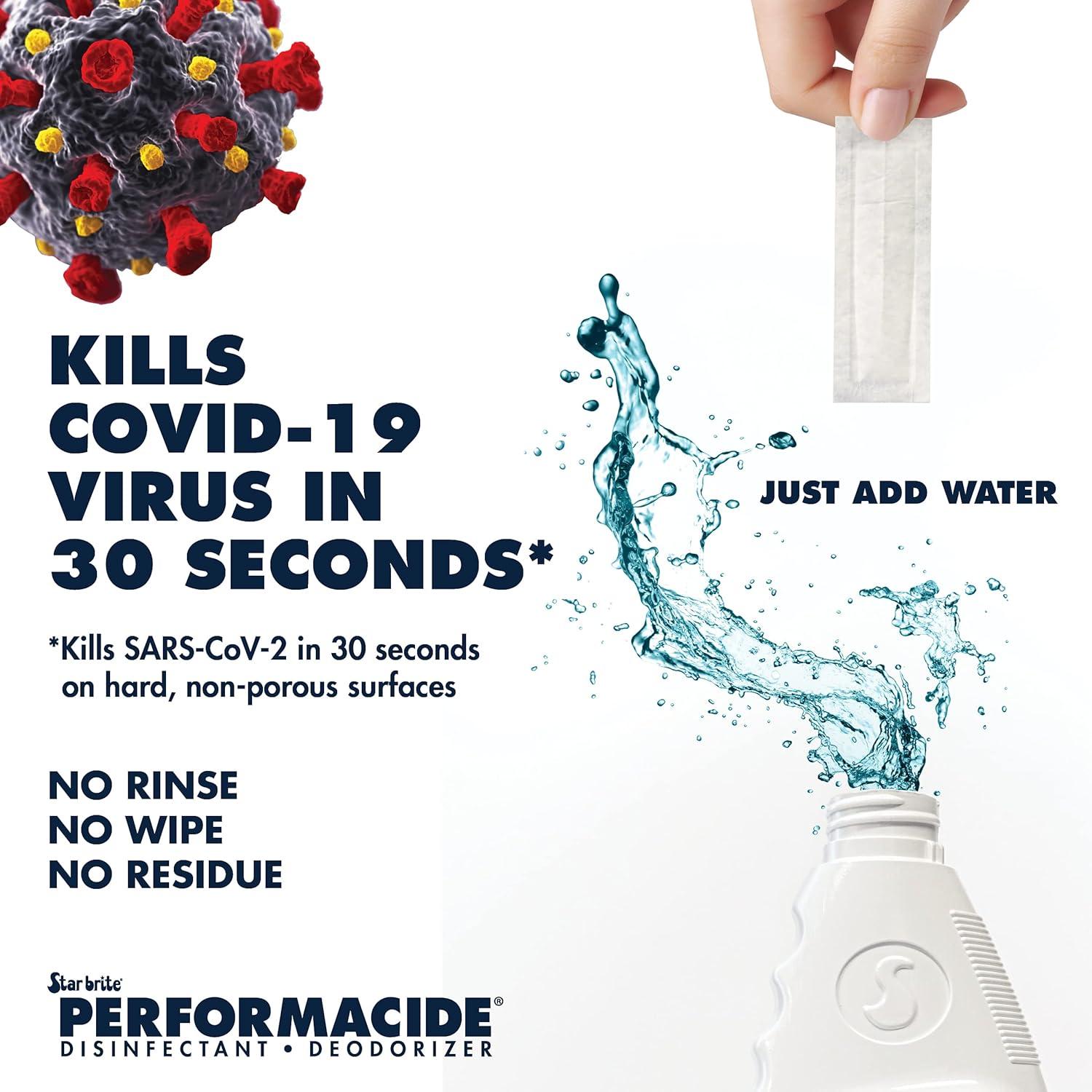 image:imagePerformacide Disinfectant Kills COVID19 Virus in 30 Seconds No Rinse No Wipe No Residue Just Add Water 32 OZ Single Kit 10203232 OZ 12 Pack Refill