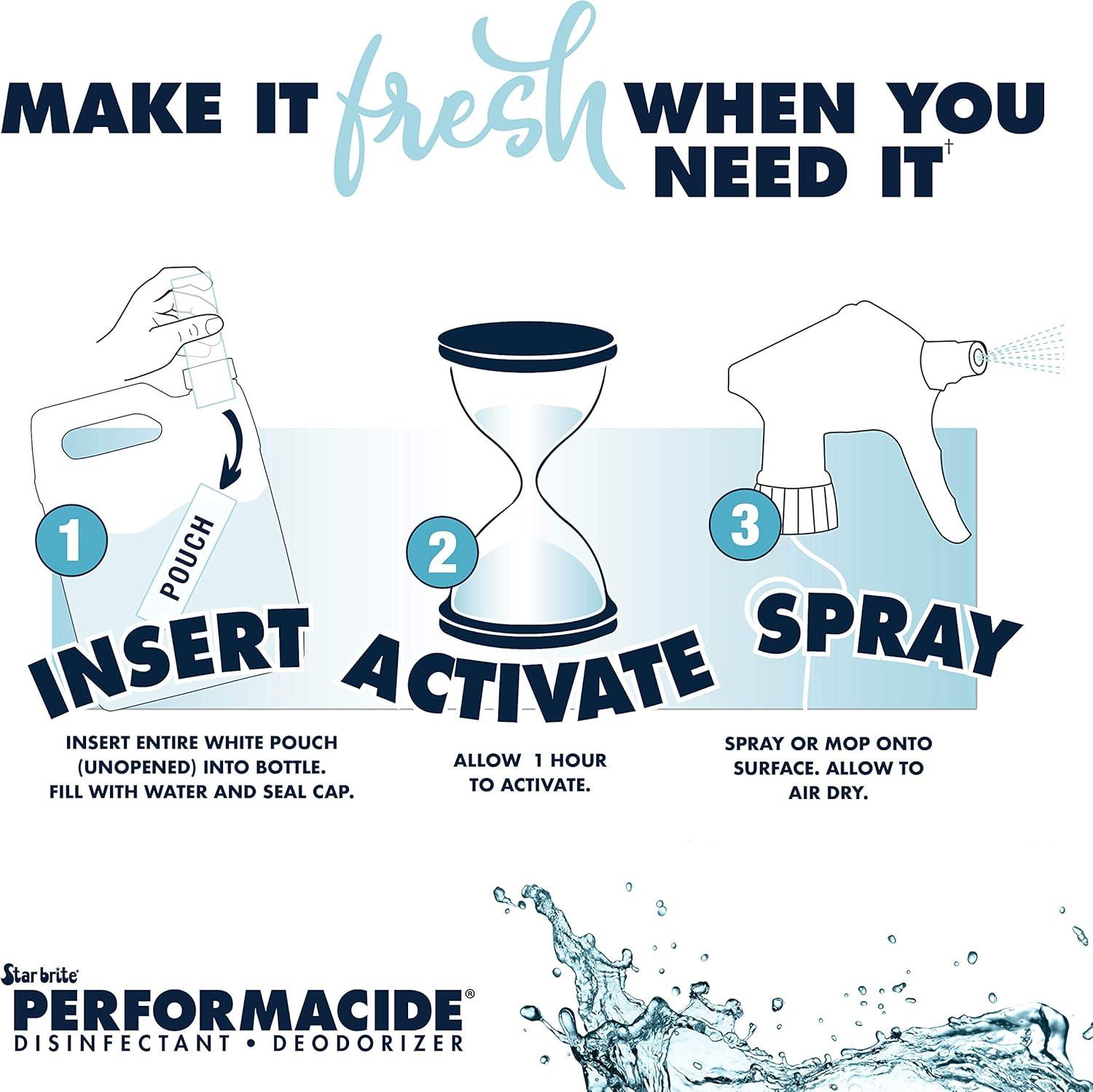 image:imagePerformacide Disinfectant Kills COVID19 Virus in 30 Seconds No Rinse No Wipe No Residue Just Add Water 32 OZ Single Kit 10203232 OZ 3 Pack Refill