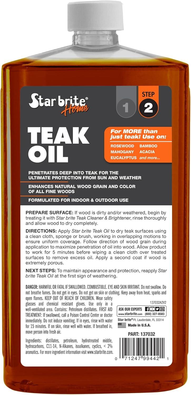 image:imageSTAR BRITE 2 STEP Teak Care Kit Preserve the Natural Beauty of Your Teak With Our Premium Oil amp Cleaner Combo Ideal for All Fine Woods Ensuring Deep Protection amp Vibrant Color32 OZ Complete Kit