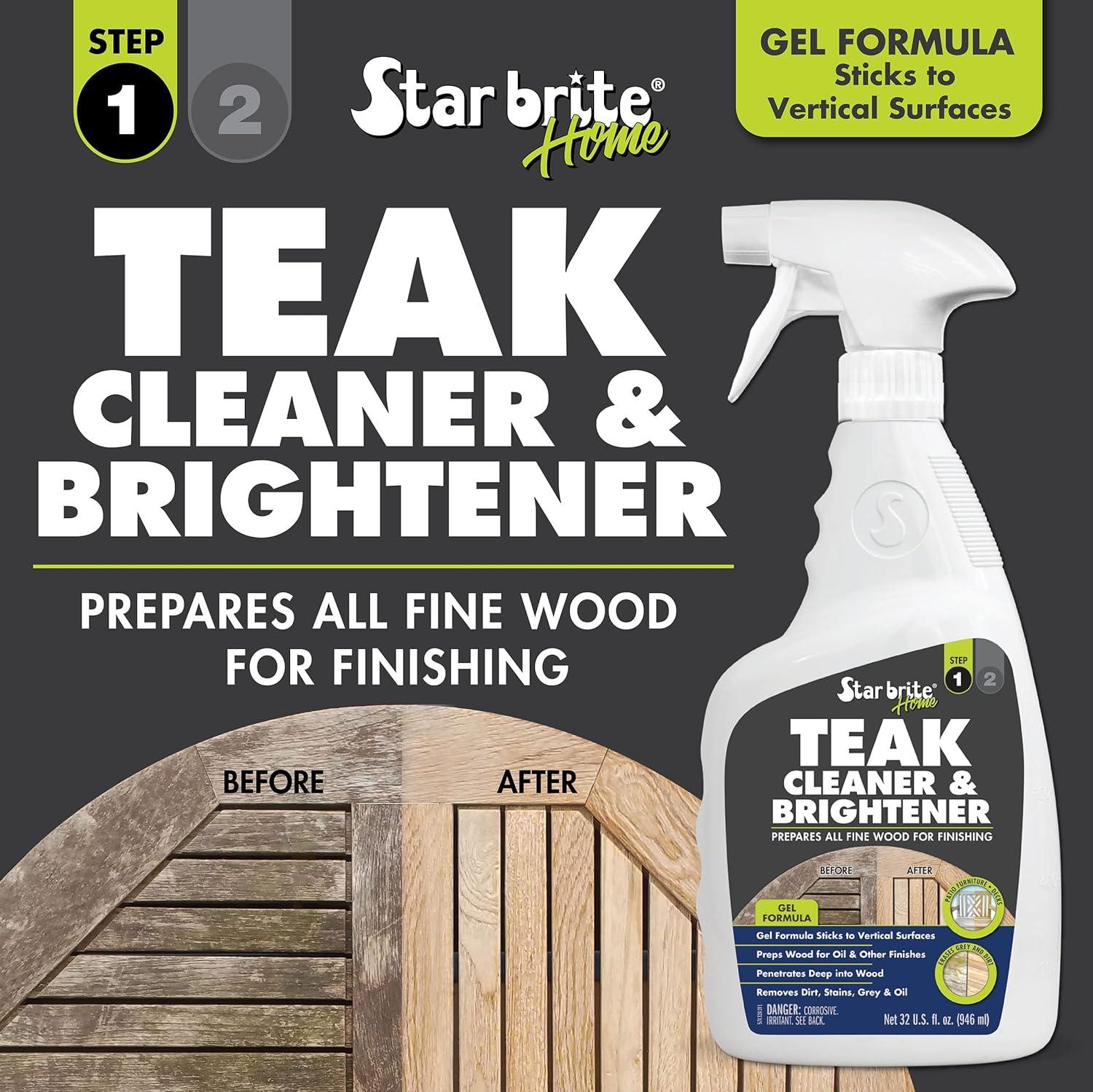 image:imageSTAR BRITE 2 STEP Teak Care Kit Preserve the Natural Beauty of Your Teak With Our Premium Oil amp Cleaner Combo Ideal for All Fine Woods Ensuring Deep Protection amp Vibrant Color32 OZ CleanerBrightener