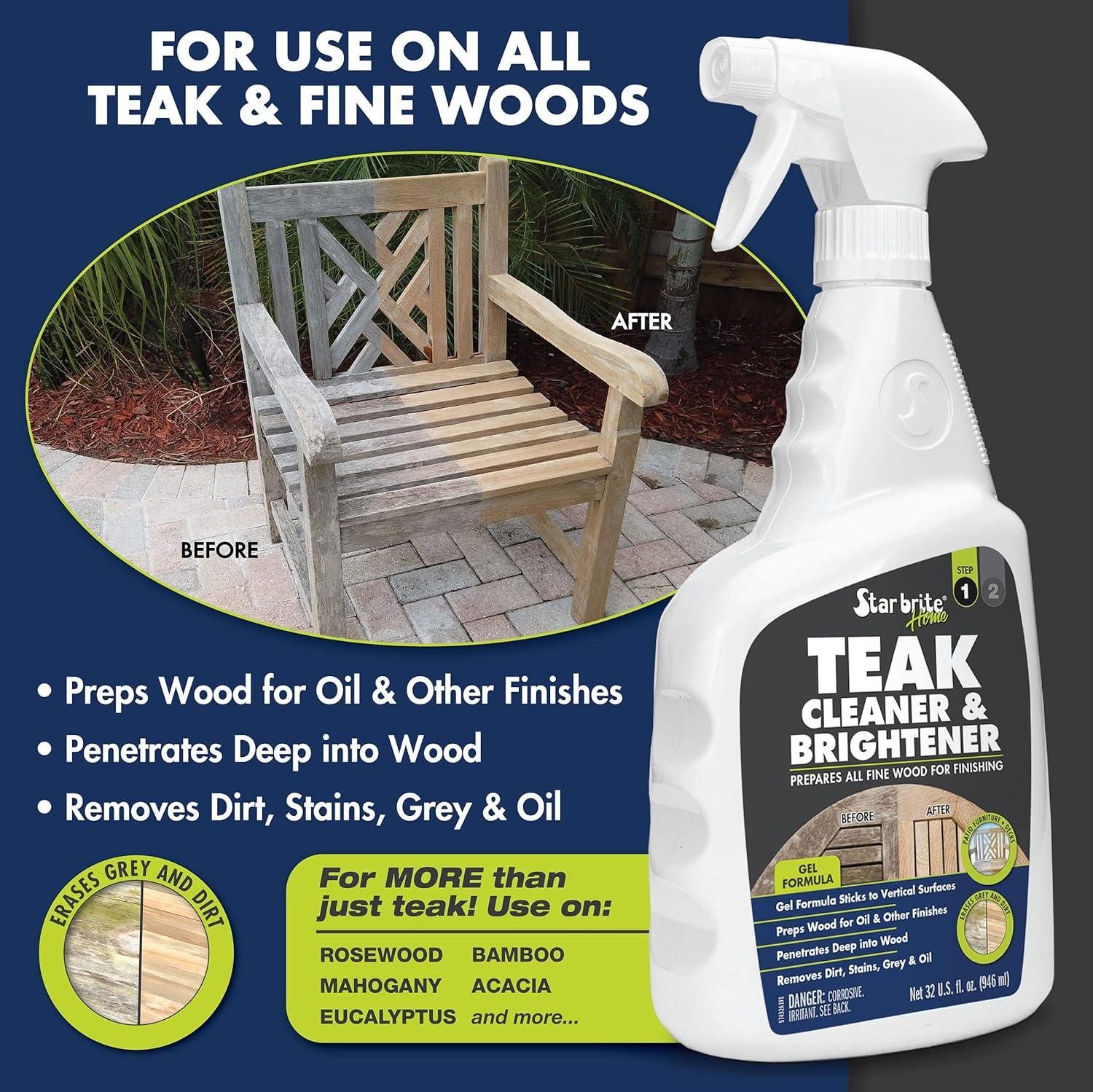image:imageSTAR BRITE 2 STEP Teak Care Kit Preserve the Natural Beauty of Your Teak With Our Premium Oil amp Cleaner Combo Ideal for All Fine Woods Ensuring Deep Protection amp Vibrant Color32 OZ CleanerBrightener