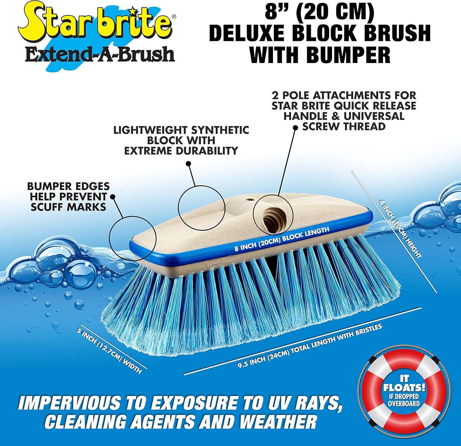 image:imageSTAR BRITE 8 Premium Cleaning Brush Synthetic Wood Block with HighDensity Star Prene Fibers for Smooth amp Painted Surfaces Fits Star brite ExtendABrush Handles Soft Bristle Yellow 040170Blue