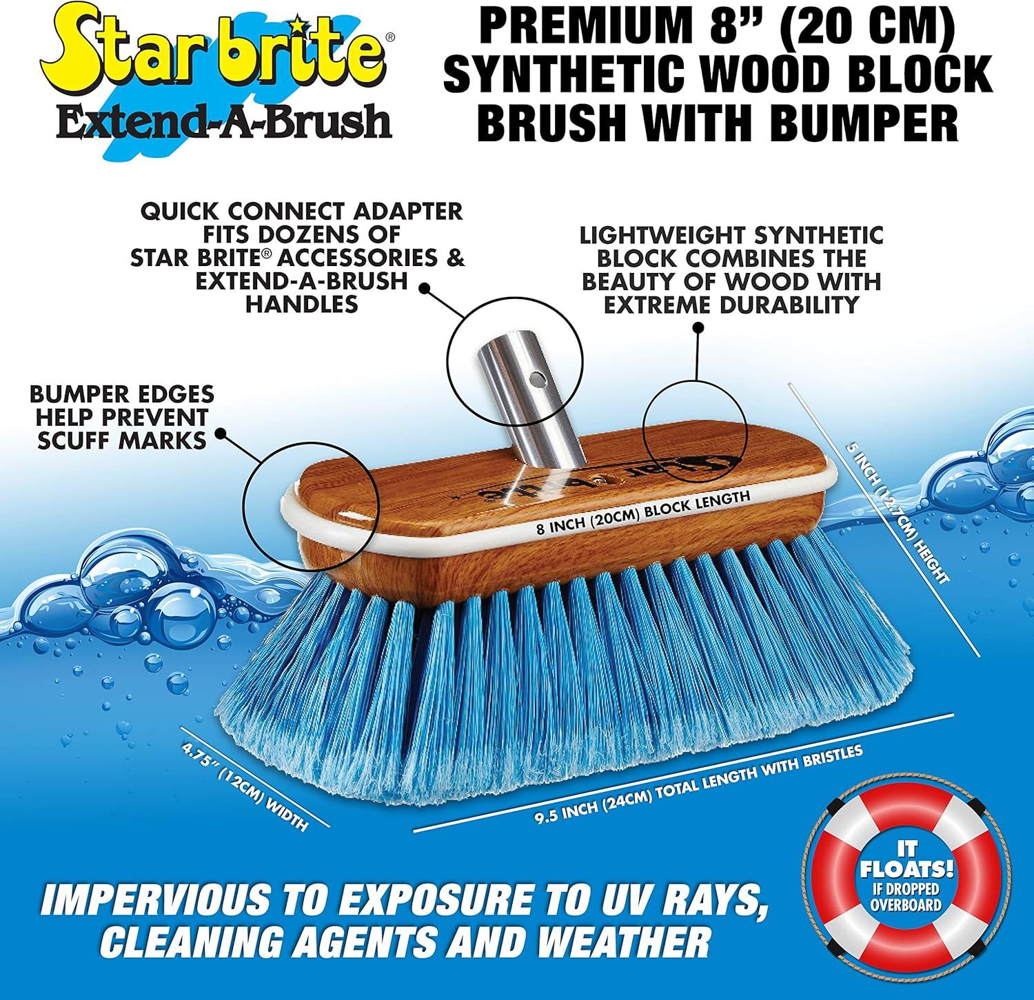 image:imageSTAR BRITE 8 Premium Cleaning Brush Synthetic Wood Block with HighDensity Star Prene Fibers for Smooth amp Painted Surfaces Fits Star brite ExtendABrush Handles Soft Bristle Yellow 040170Blue