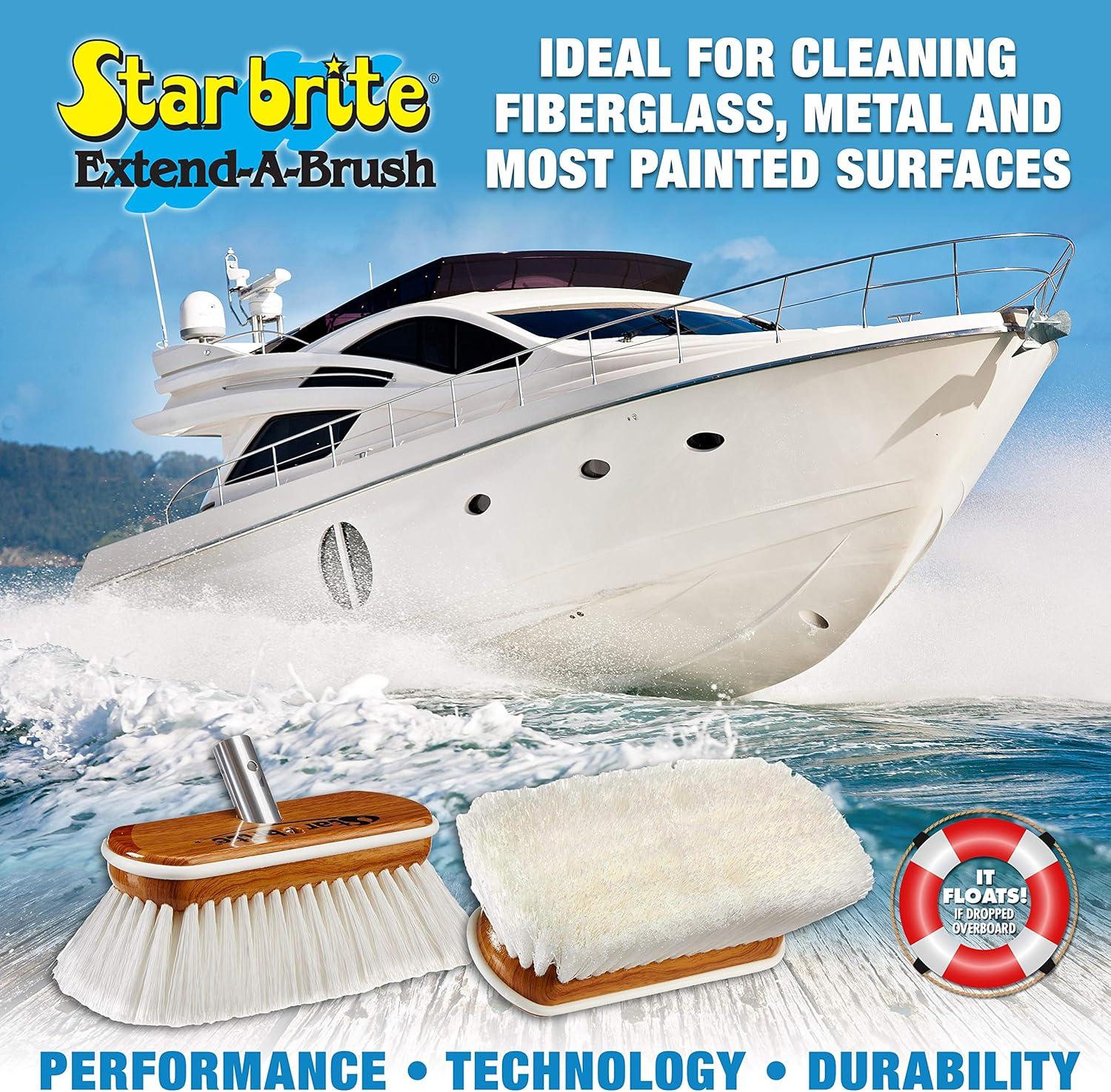 image:imageSTAR BRITE 8 Premium Cleaning Brush Synthetic Wood Block with HighDensity Star Prene Fibers for Smooth amp Painted Surfaces Fits Star brite ExtendABrush Handles Soft Bristle Yellow 040170White