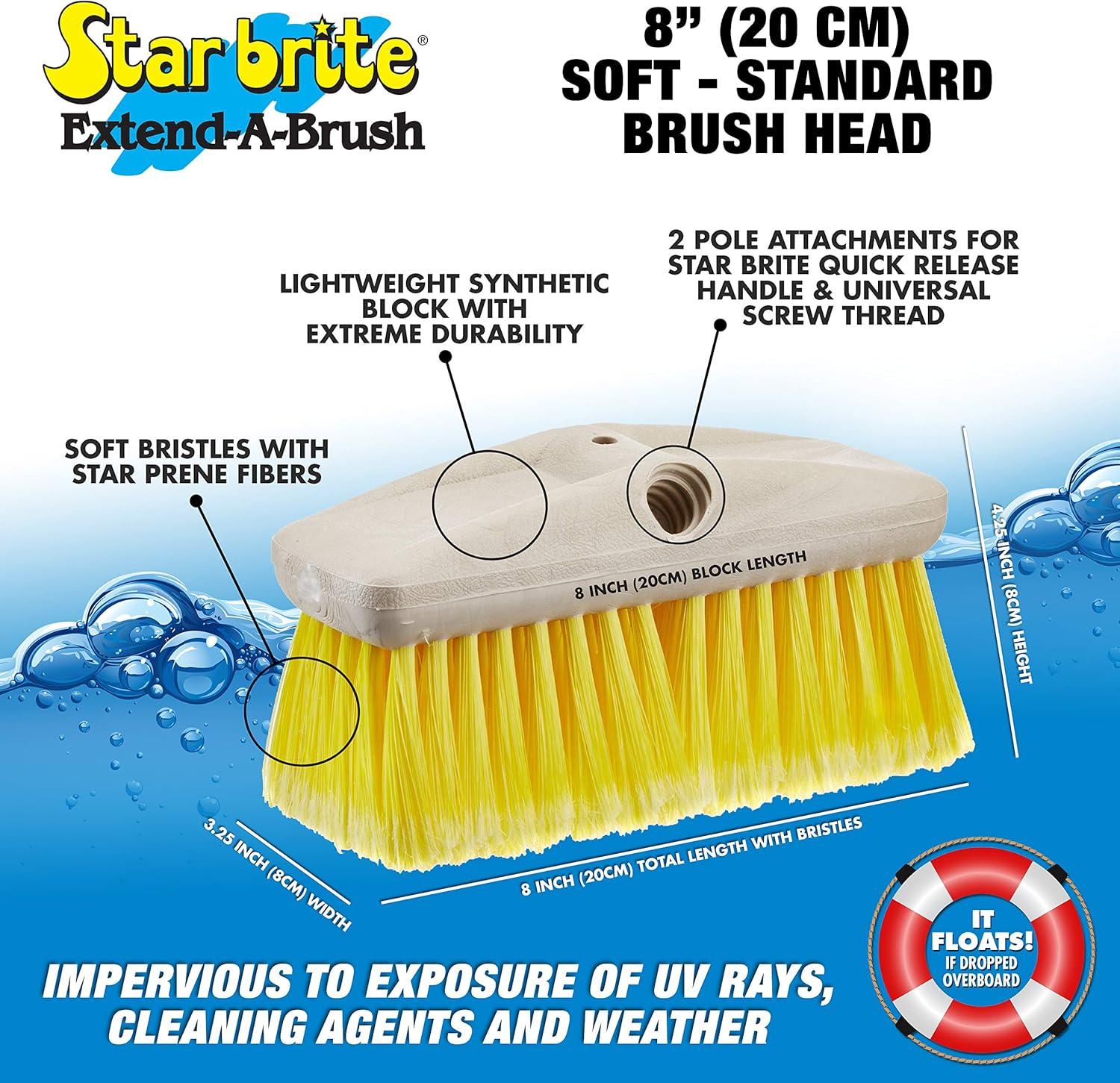 image:imageSTAR BRITE 8 Premium Cleaning Brush Synthetic Wood Block with HighDensity Star Prene Fibers for Smooth amp Painted Surfaces Fits Star brite ExtendABrush Handles Soft Bristle Yellow 040170Yellow