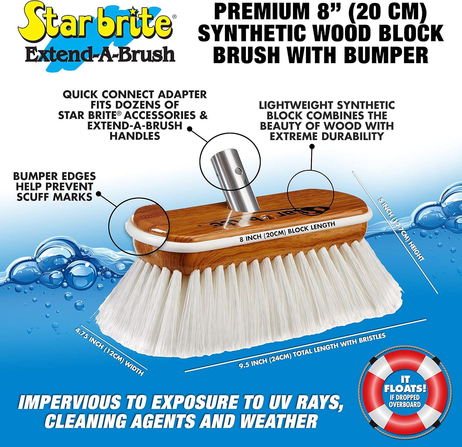 image:imageSTAR BRITE 8 Premium Cleaning Brush Synthetic Wood Block with HighDensity Star Prene Fibers for Smooth amp Painted Surfaces Fits Star brite ExtendABrush Handles Soft Bristle Yellow 040170White