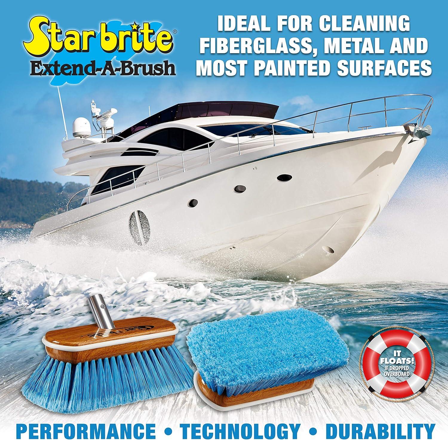 image:imageSTAR BRITE 8 Premium Cleaning Brush Synthetic Wood Block with HighDensity Star Prene Fibers for Smooth amp Painted Surfaces Fits Star brite ExtendABrush Handles Soft Bristle Yellow 040170Blue
