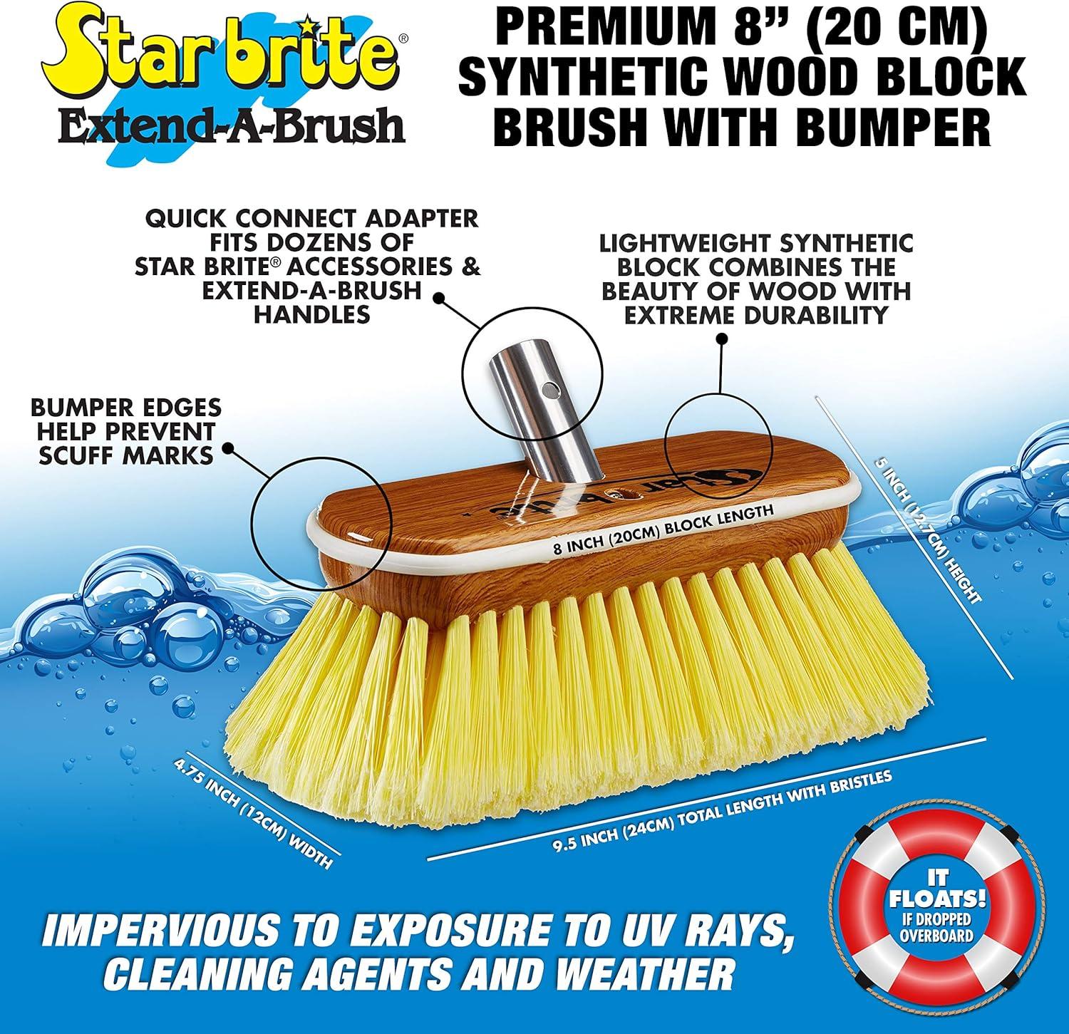 image:imageSTAR BRITE 8 Premium Cleaning Brush Synthetic Wood Block with HighDensity Star Prene Fibers for Smooth amp Painted Surfaces Fits Star brite ExtendABrush Handles Soft Bristle Yellow 040170Yellow