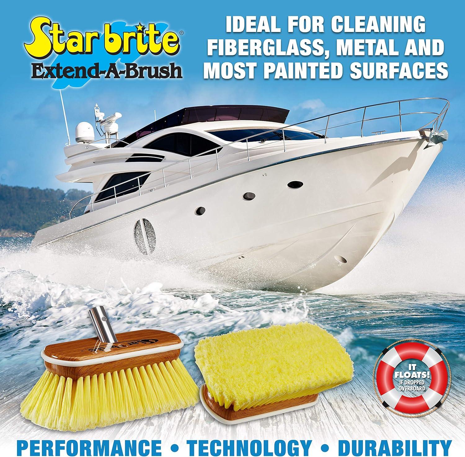 image:imageSTAR BRITE 8 Premium Cleaning Brush Synthetic Wood Block with HighDensity Star Prene Fibers for Smooth amp Painted Surfaces Fits Star brite ExtendABrush Handles Soft Bristle Yellow 040170Yellow