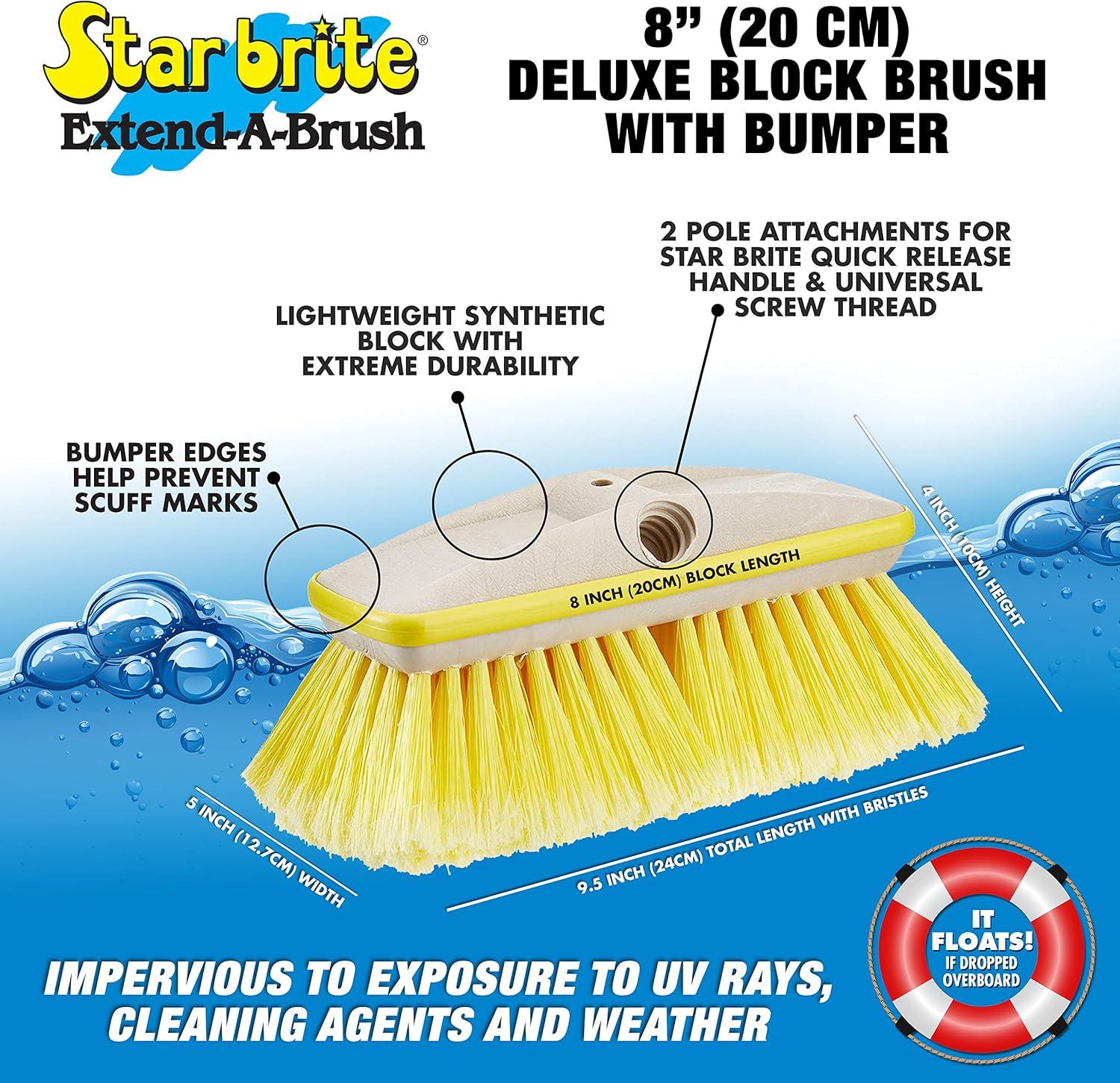 image:imageSTAR BRITE 8 Premium Cleaning Brush Synthetic Wood Block with HighDensity Star Prene Fibers for Smooth amp Painted Surfaces Fits Star brite ExtendABrush Handles Soft Bristle Yellow 040170Yellow
