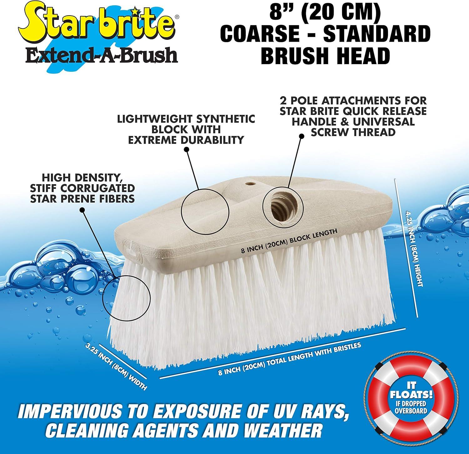 image:imageSTAR BRITE 8 Premium Cleaning Brush Synthetic Wood Block with HighDensity Star Prene Fibers for Smooth amp Painted Surfaces Fits Star brite ExtendABrush Handles Soft Bristle Yellow 040170White