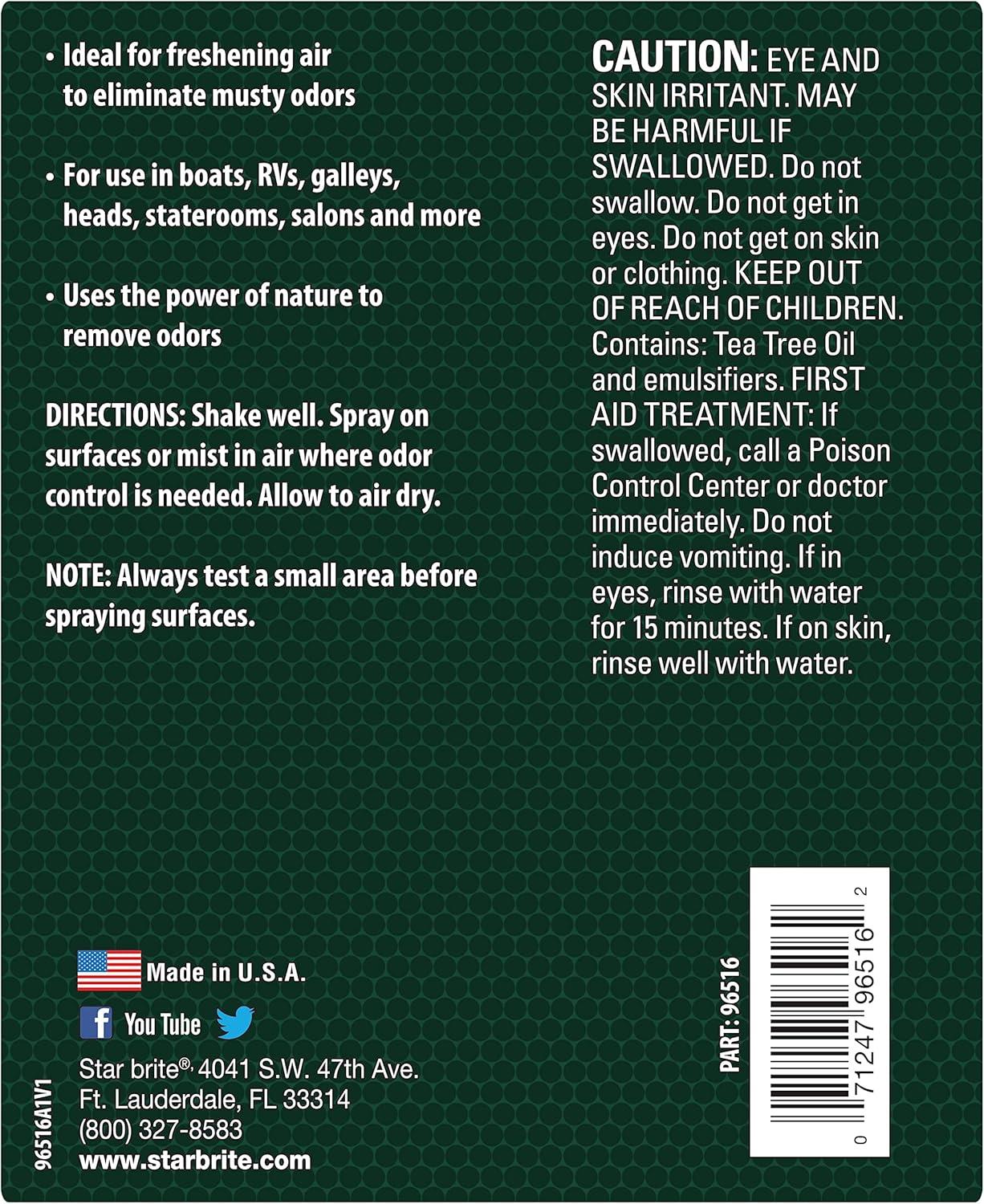 image:imageSTAR BRITE ATTIACertified Pure Australian Tea Tree Oil Natural Air Purifier Spray 16 oz Eliminates Odors Ideal for Boats RVs Homes and Offices 096516