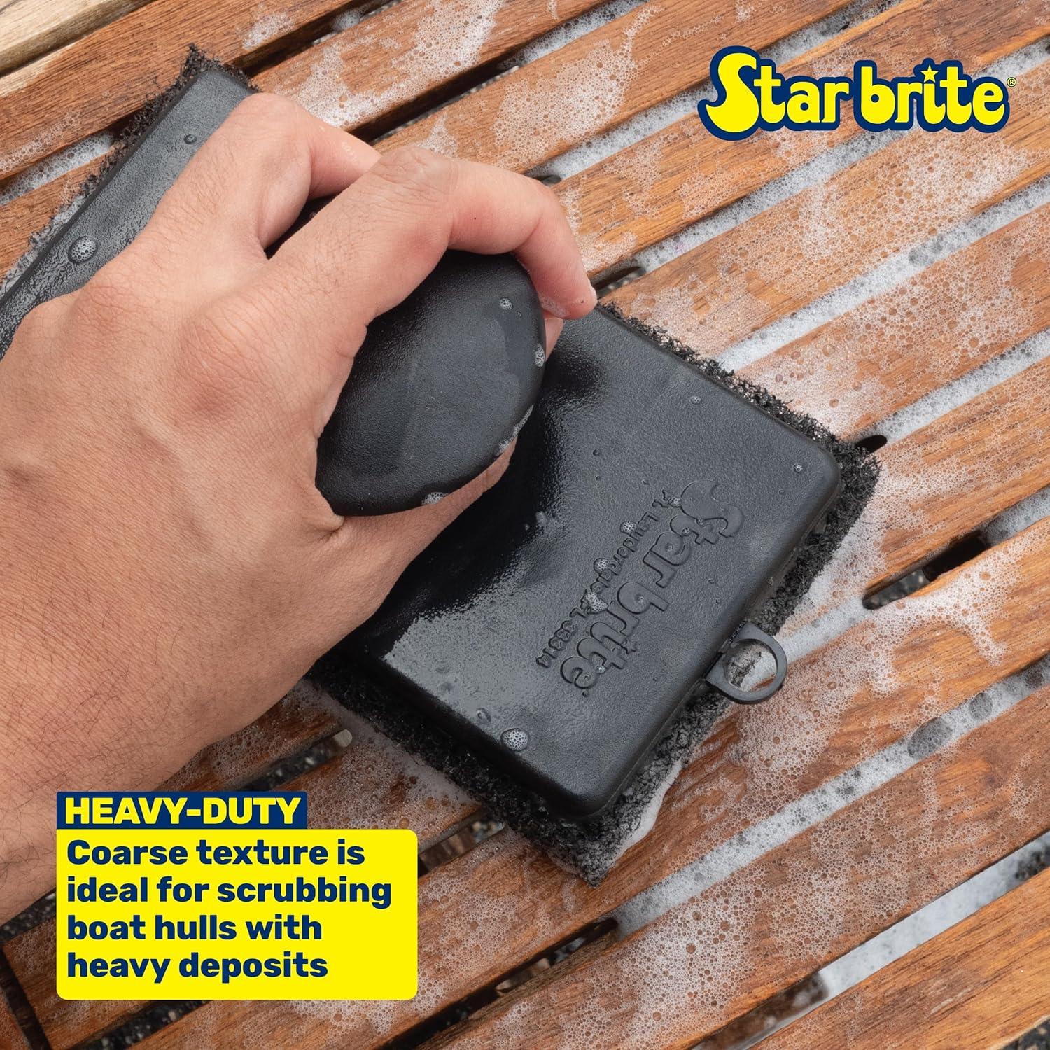 image:imageSTAR BRITE AllPurpose Medium Red Scrubber Pad Available in Medium Fine amp Coarse Textures with Ergonomic Handle for Boats Teak and Outdoor Cleaning 040021POne Size