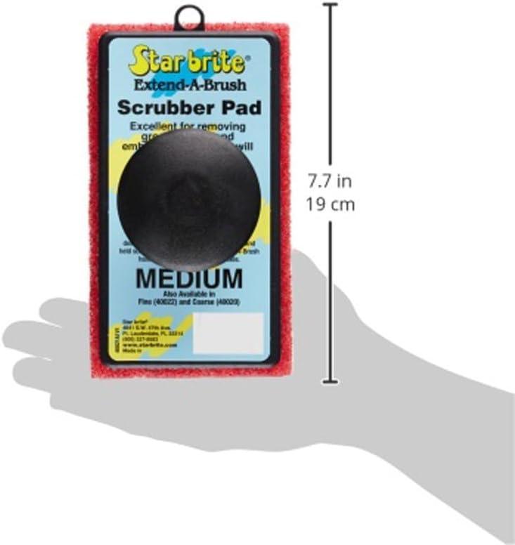 image:imageSTAR BRITE AllPurpose Medium Red Scrubber Pad Available in Medium Fine amp Coarse Textures with Ergonomic Handle for Boats Teak and Outdoor Cleaning 040021POne Size