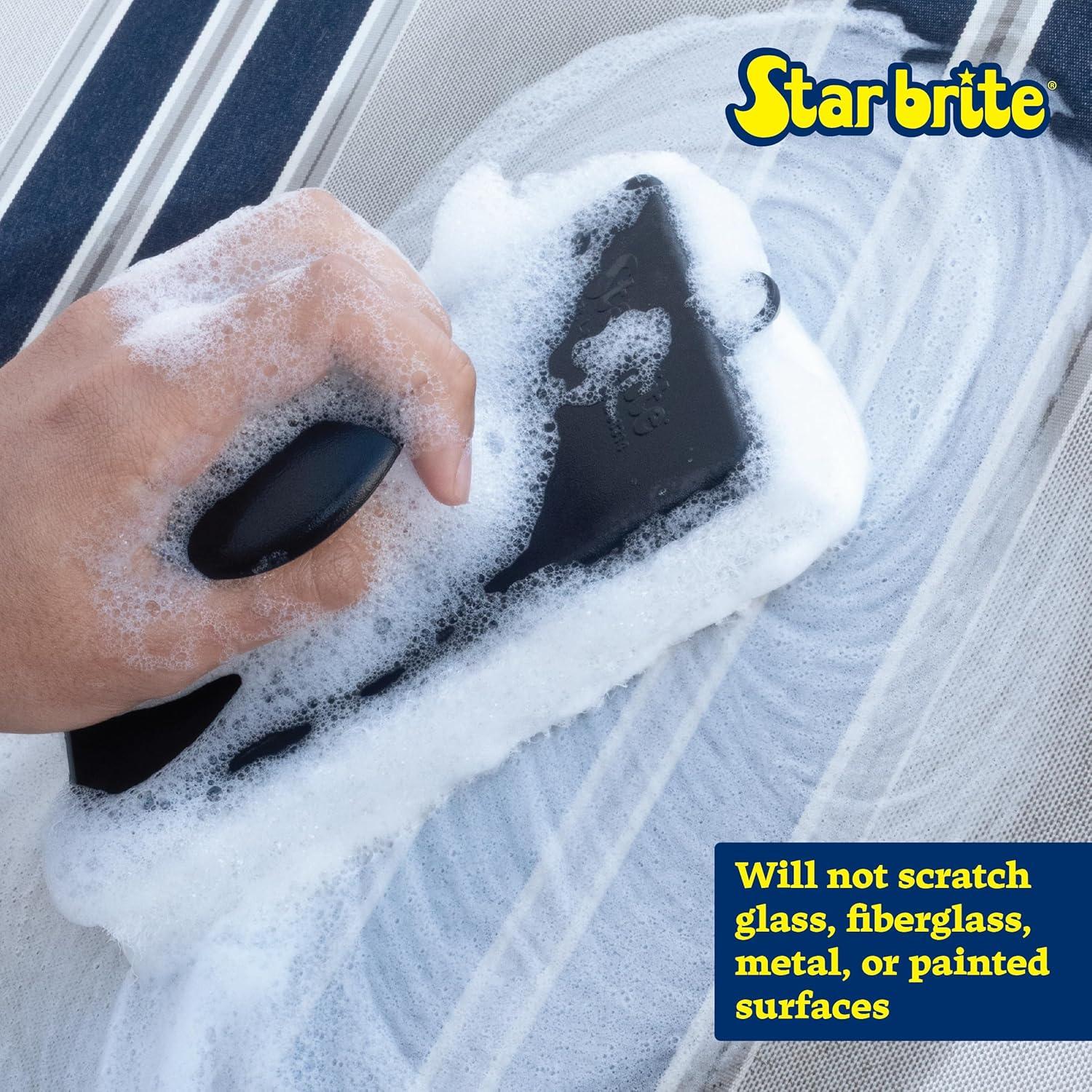 image:imageSTAR BRITE AllPurpose Medium Red Scrubber Pad Available in Medium Fine amp Coarse Textures with Ergonomic Handle for Boats Teak and Outdoor Cleaning 040021PMedium