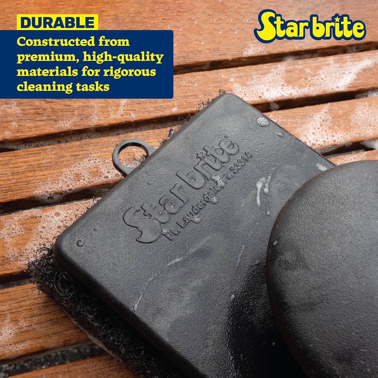 image:imageSTAR BRITE AllPurpose Medium Red Scrubber Pad Available in Medium Fine amp Coarse Textures with Ergonomic Handle for Boats Teak and Outdoor Cleaning 040021POne Size