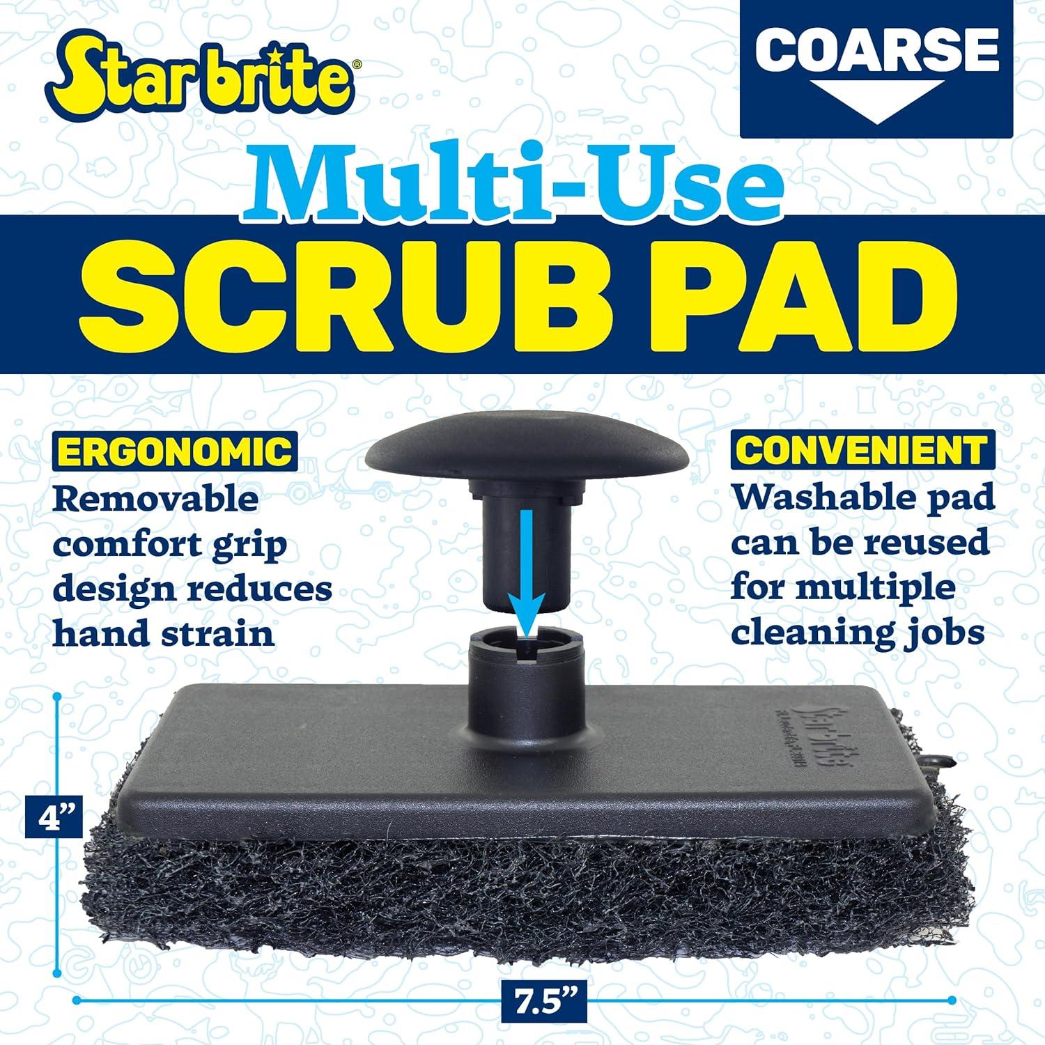 image:imageSTAR BRITE AllPurpose Medium Red Scrubber Pad Available in Medium Fine amp Coarse Textures with Ergonomic Handle for Boats Teak and Outdoor Cleaning 040021POne Size