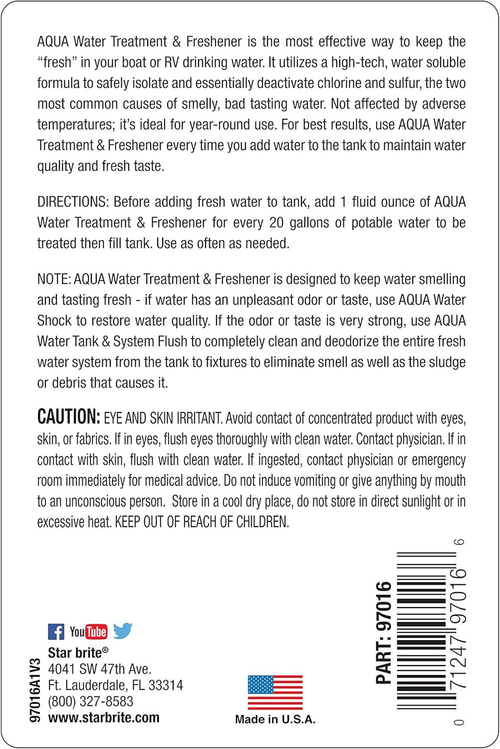 image:imageSTAR BRITE Aqua Water Freshener Treat amp Maintain Superior Fresh Tasting Drinking Water in Boats RVs amp Potable SystemsWater Treatment 16 OZ