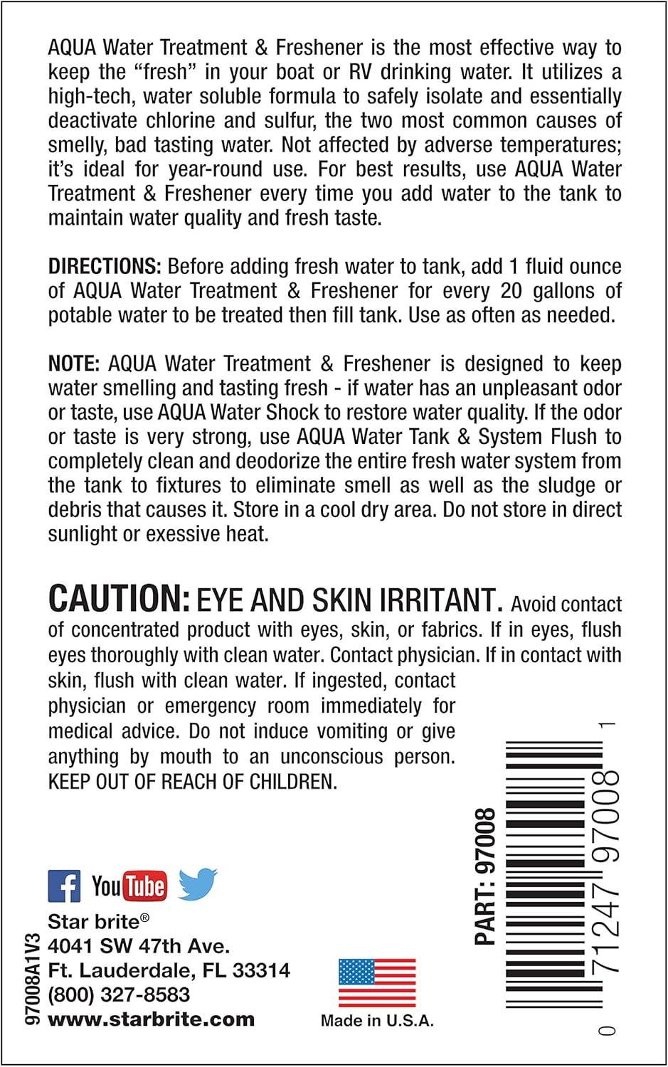 image:imageSTAR BRITE Aqua Water Freshener Treat amp Maintain Superior Fresh Tasting Drinking Water in Boats RVs amp Potable SystemsWater Treatment 8 OZ