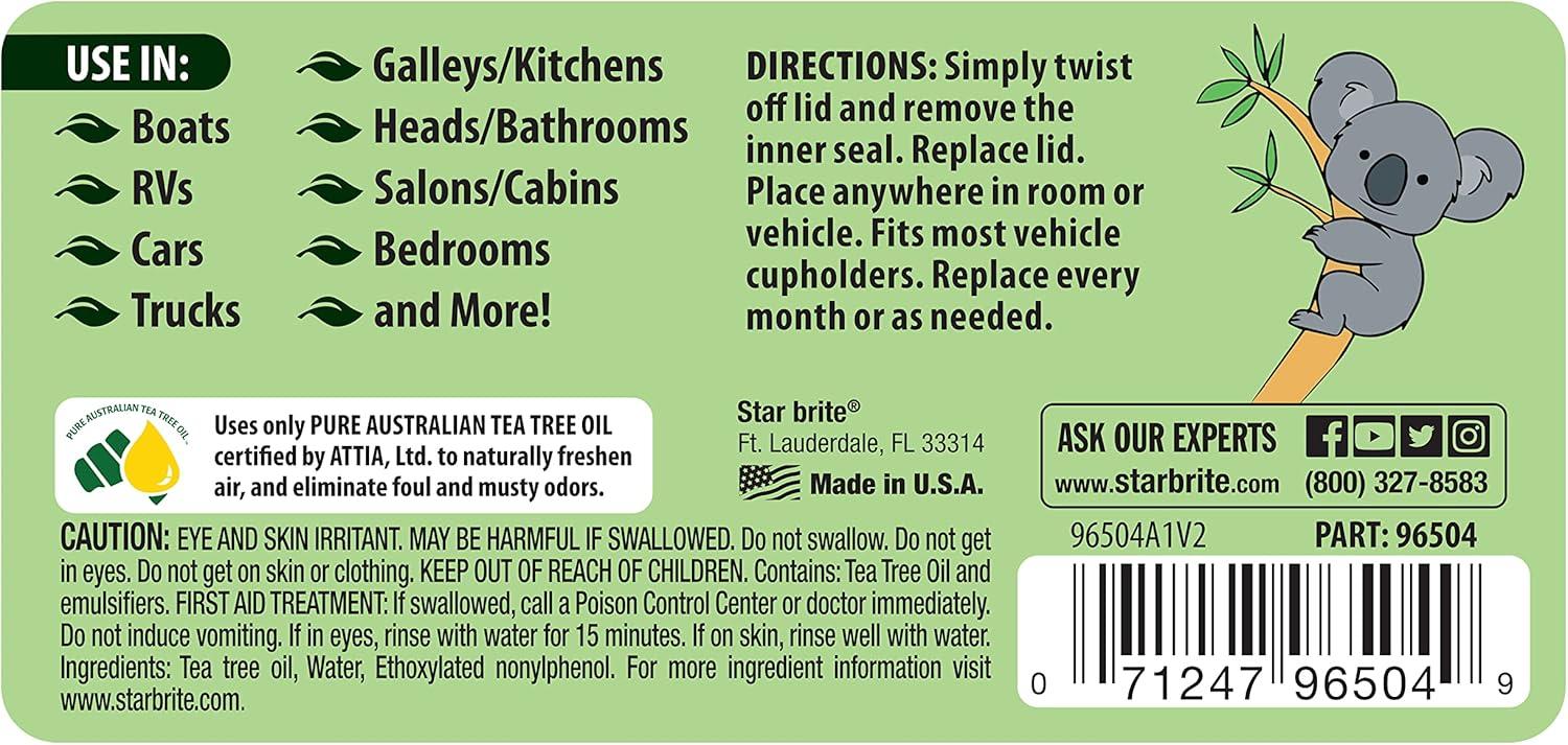 image:imageSTAR BRITE Australian Tea Tree Oil Gel Air Purifier Tub Odor Eliminator for Boats RVs Autos Bathrooms amp Offices96504 4 oz