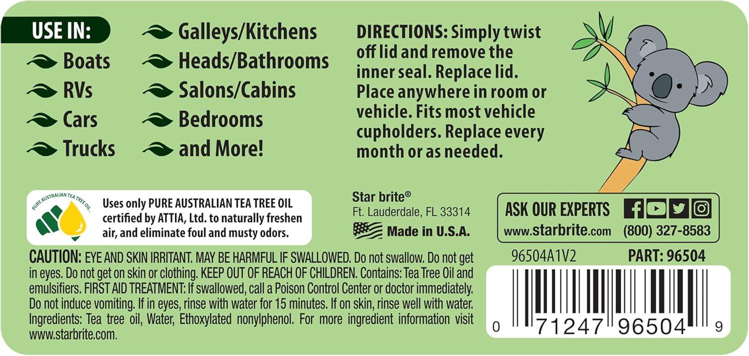 image:imageSTAR BRITE Australian Tea Tree Oil Gel Air Purifier Tub Odor Eliminator for Boats RVs Autos Bathrooms amp Offices96504 4 oz