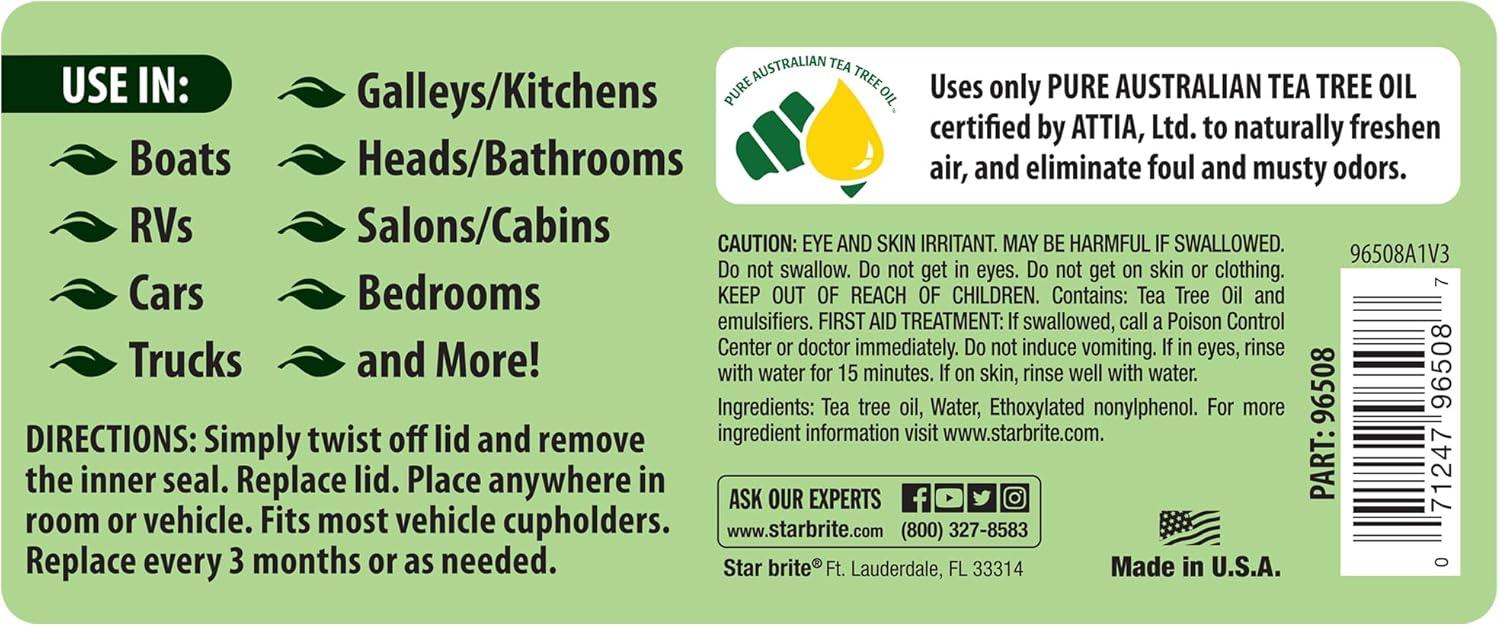 image:imageSTAR BRITE Australian Tea Tree Oil Gel Air Purifier Tub Odor Eliminator for Boats RVs Autos Bathrooms amp Offices96508 8 oz
