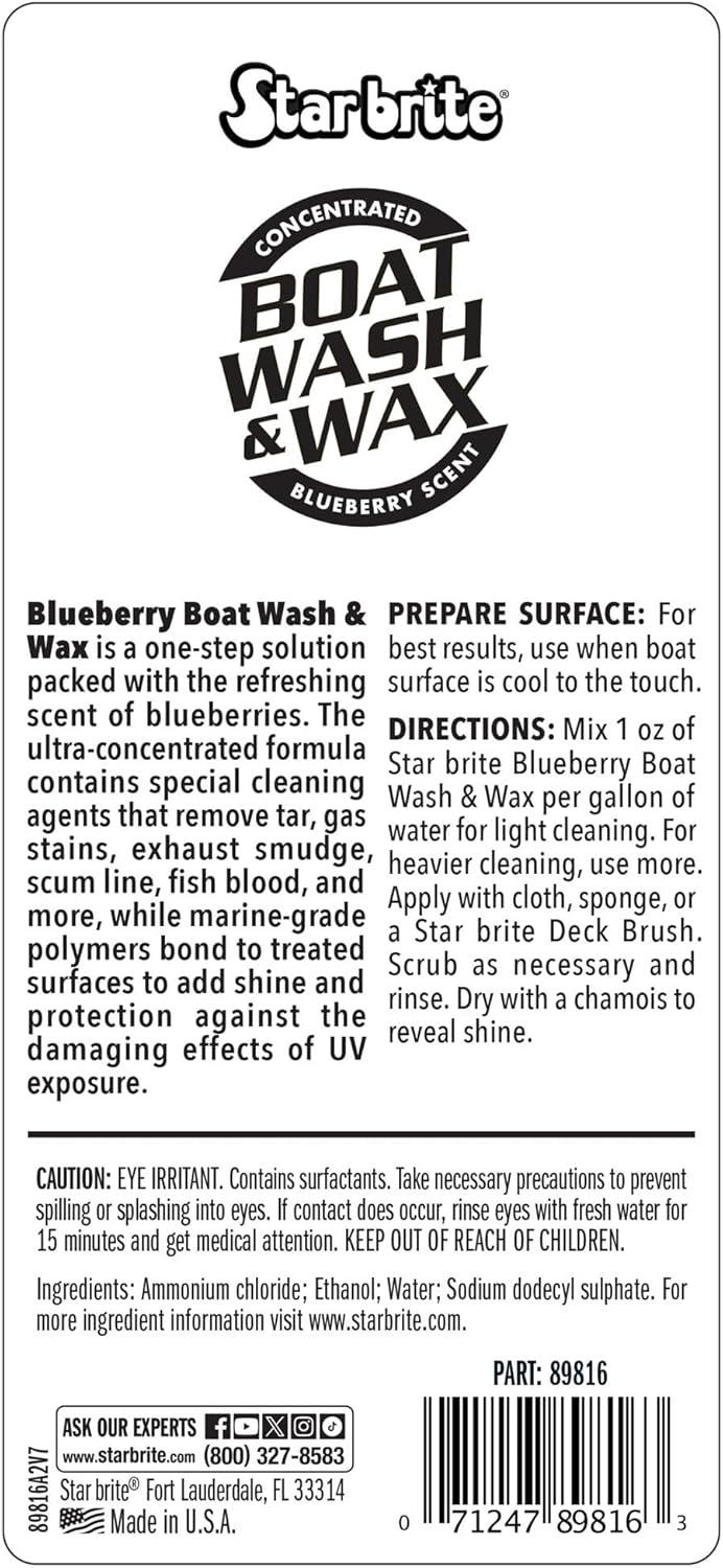image:imageSTAR BRITE Boat Wash amp Wax Heavy Duty Concentrate Clean Shine amp Protect in One Easy Step 1 Ounce Makes 1 Gallon Blueberry ScentWash Wax