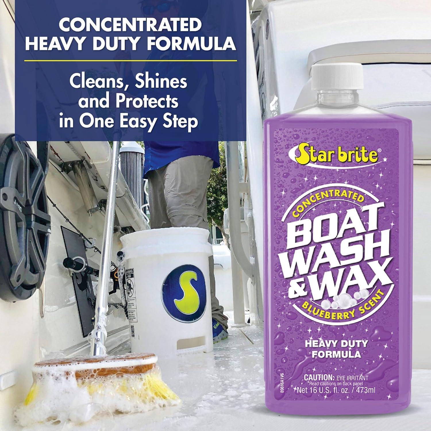 image:imageSTAR BRITE Boat Wash amp Wax Heavy Duty Concentrate Clean Shine amp Protect in One Easy Step 1 Ounce Makes 1 Gallon Blueberry ScentWash Wax